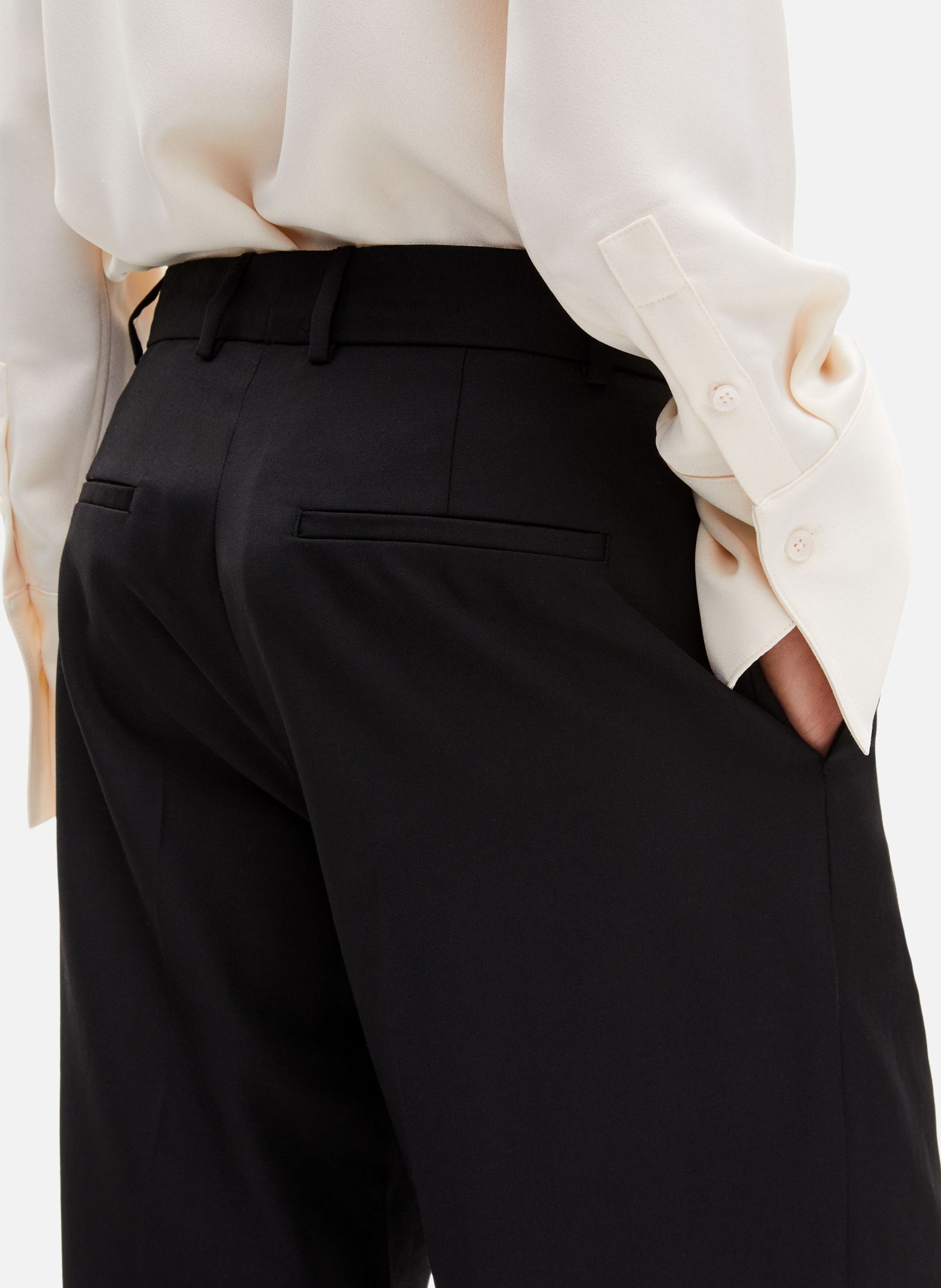 Pantalon large en laine THE KOOPLES Noir