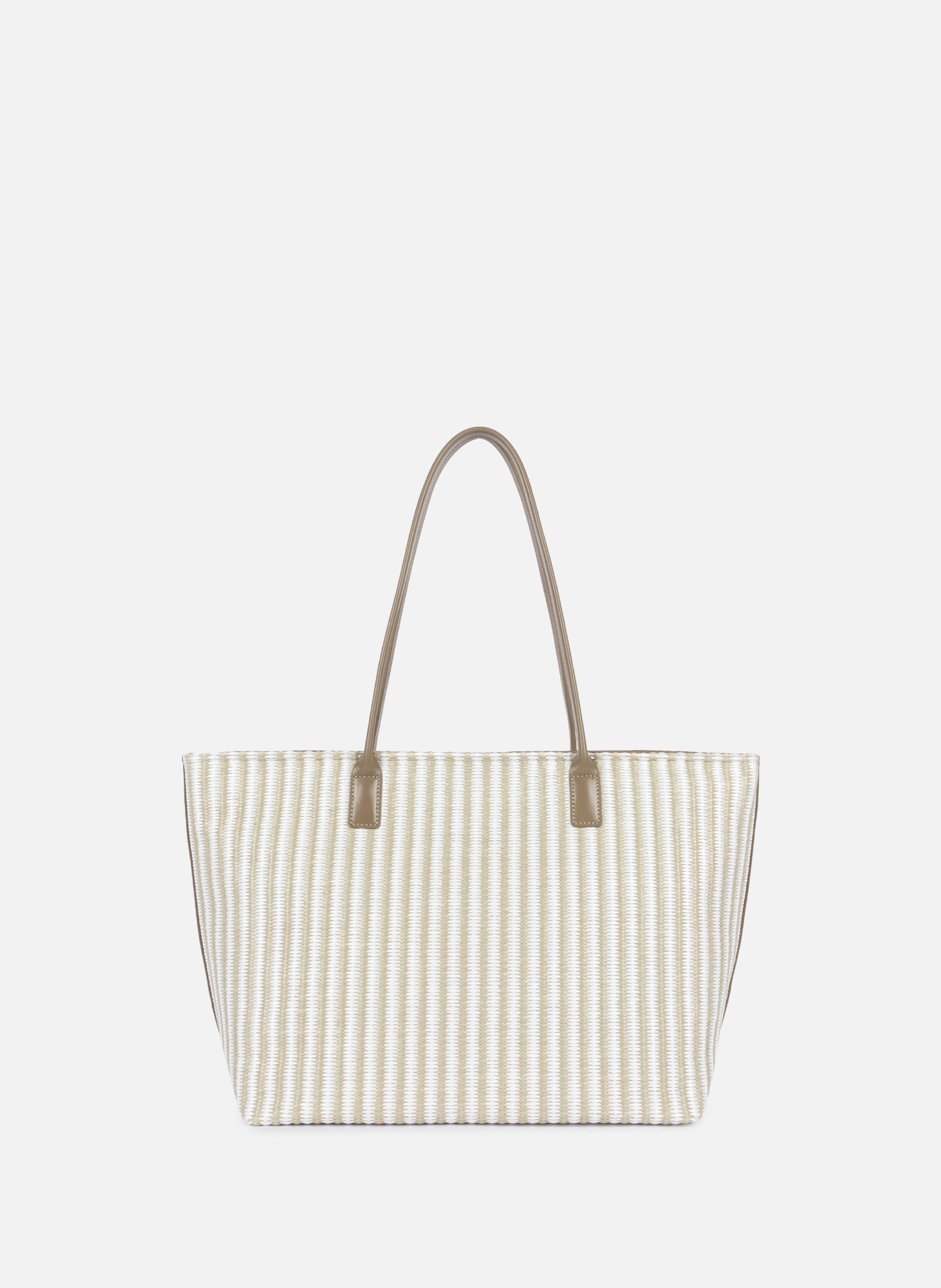 Sac cabas épaule - kba marinière osier LANCASTER Beige
