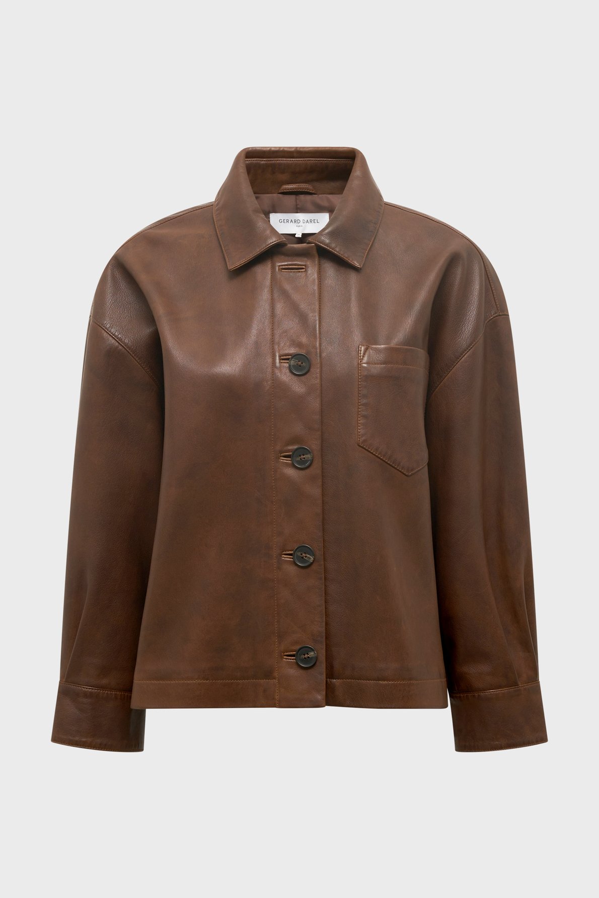 Surchemise en cuir vieilli - nicole Marron