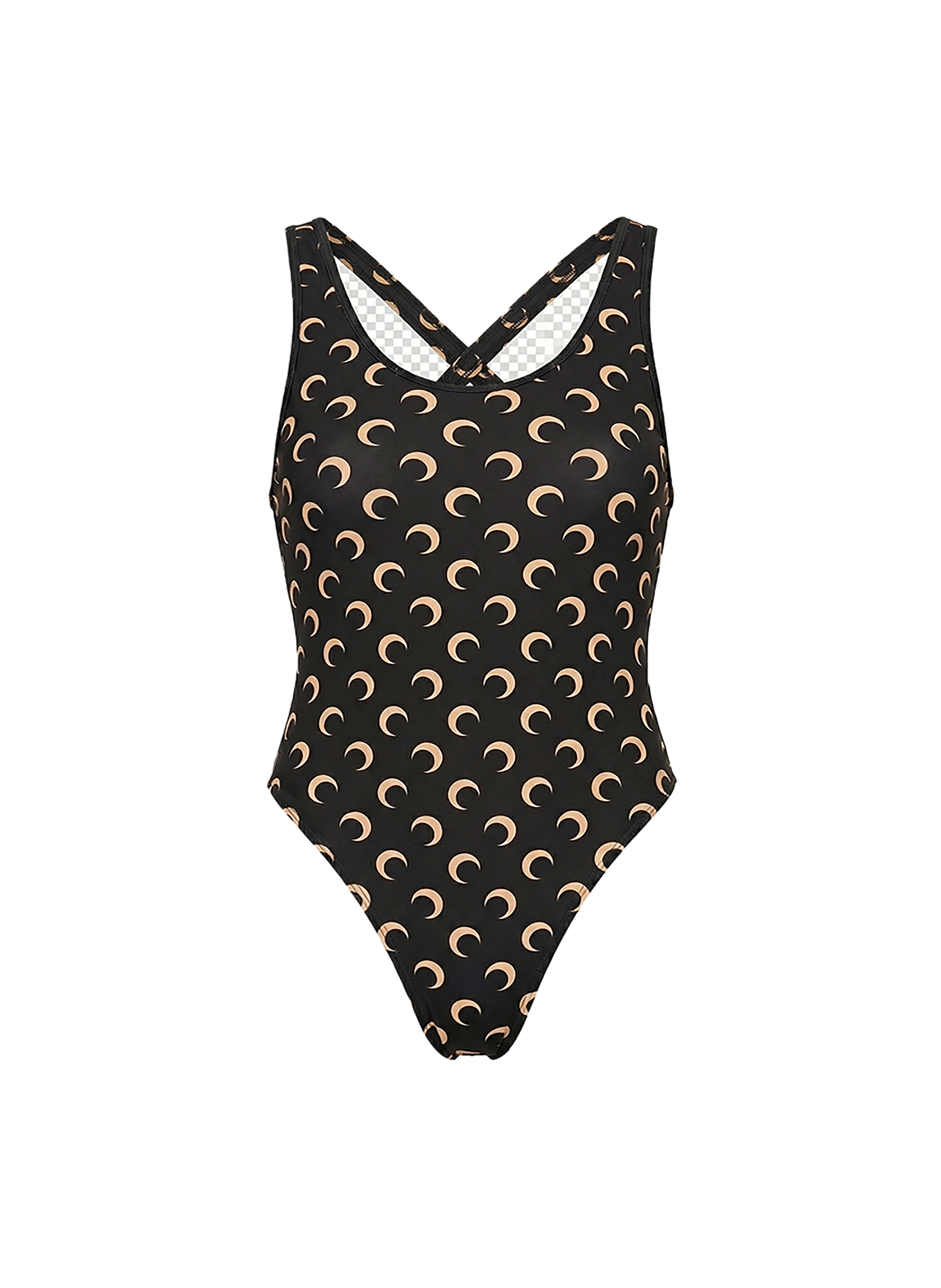Maillot de bain une pièce en jersey imprimé moon MARINE SERRE Beige