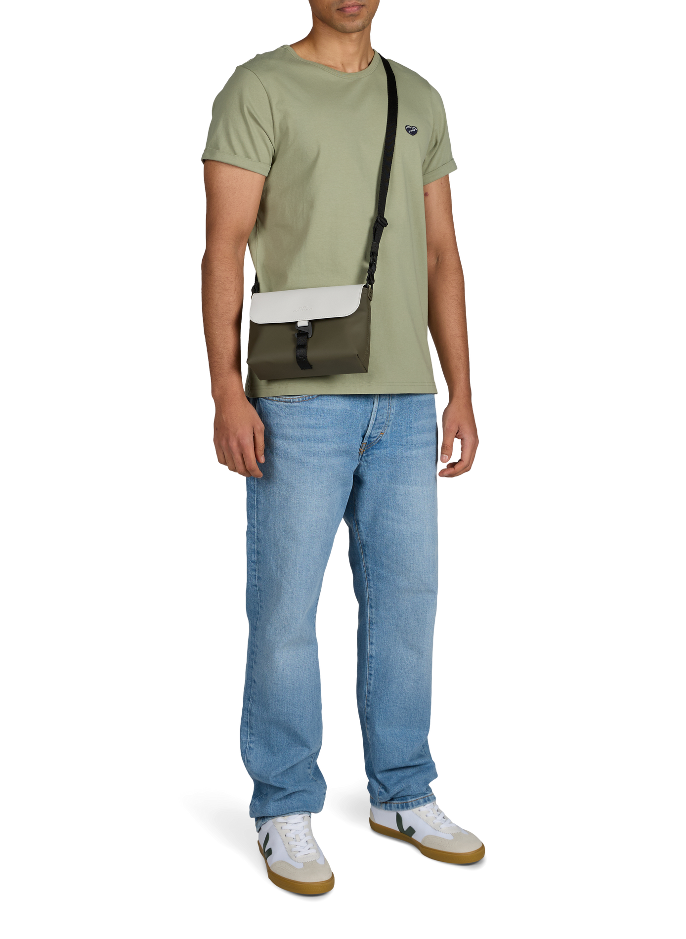 Poitou heart patch organic cotton T-shirt MAISON LABICHE Green