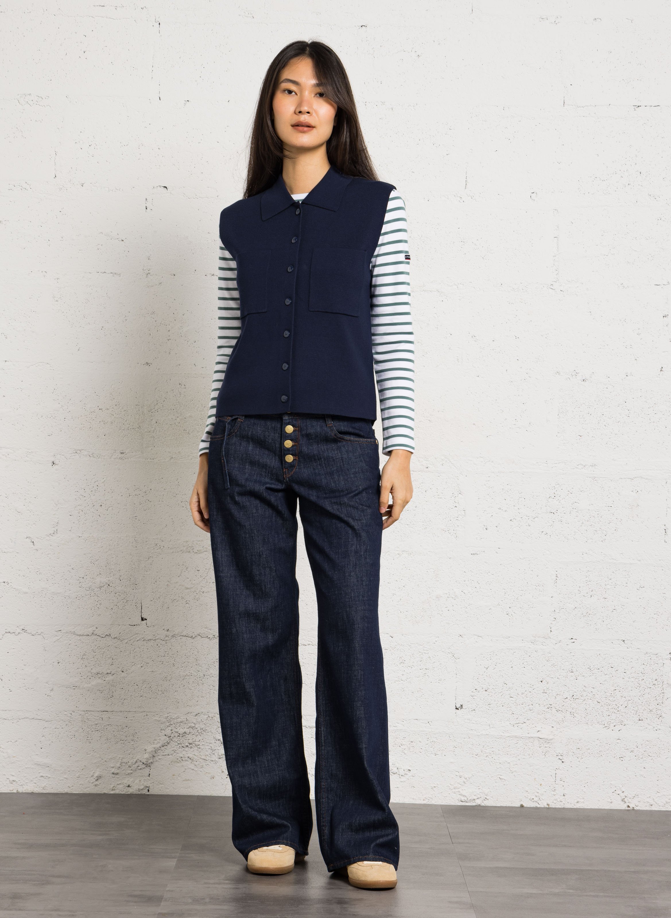 Gilet col classique petra MAISON 123 Bleu