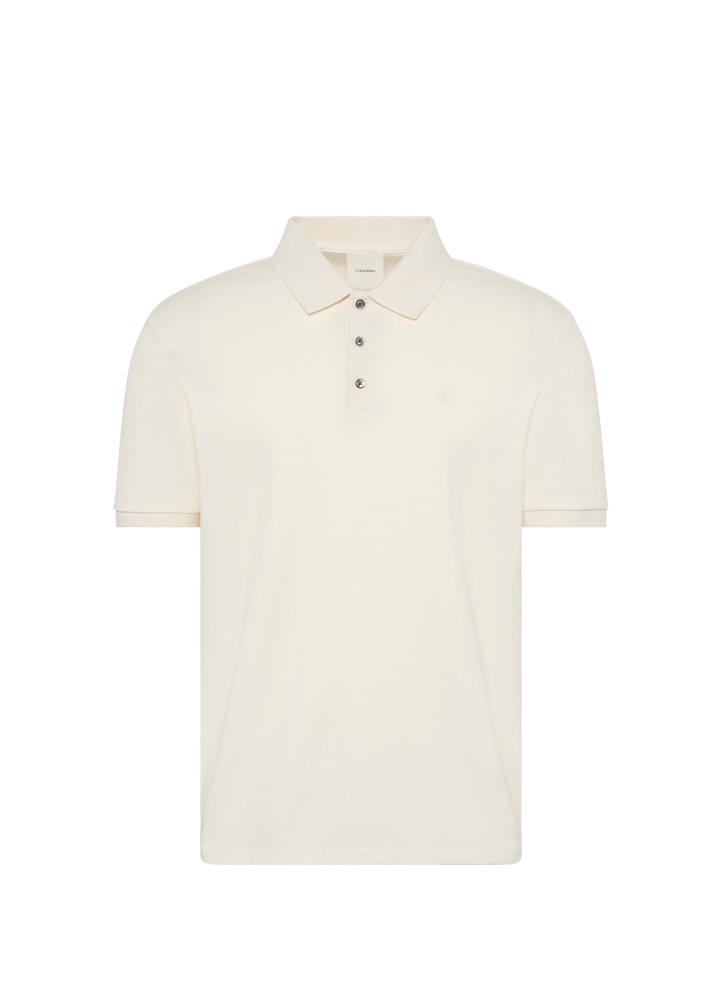 Polo manches courtes en coton mélangé CALVIN KLEIN Beige