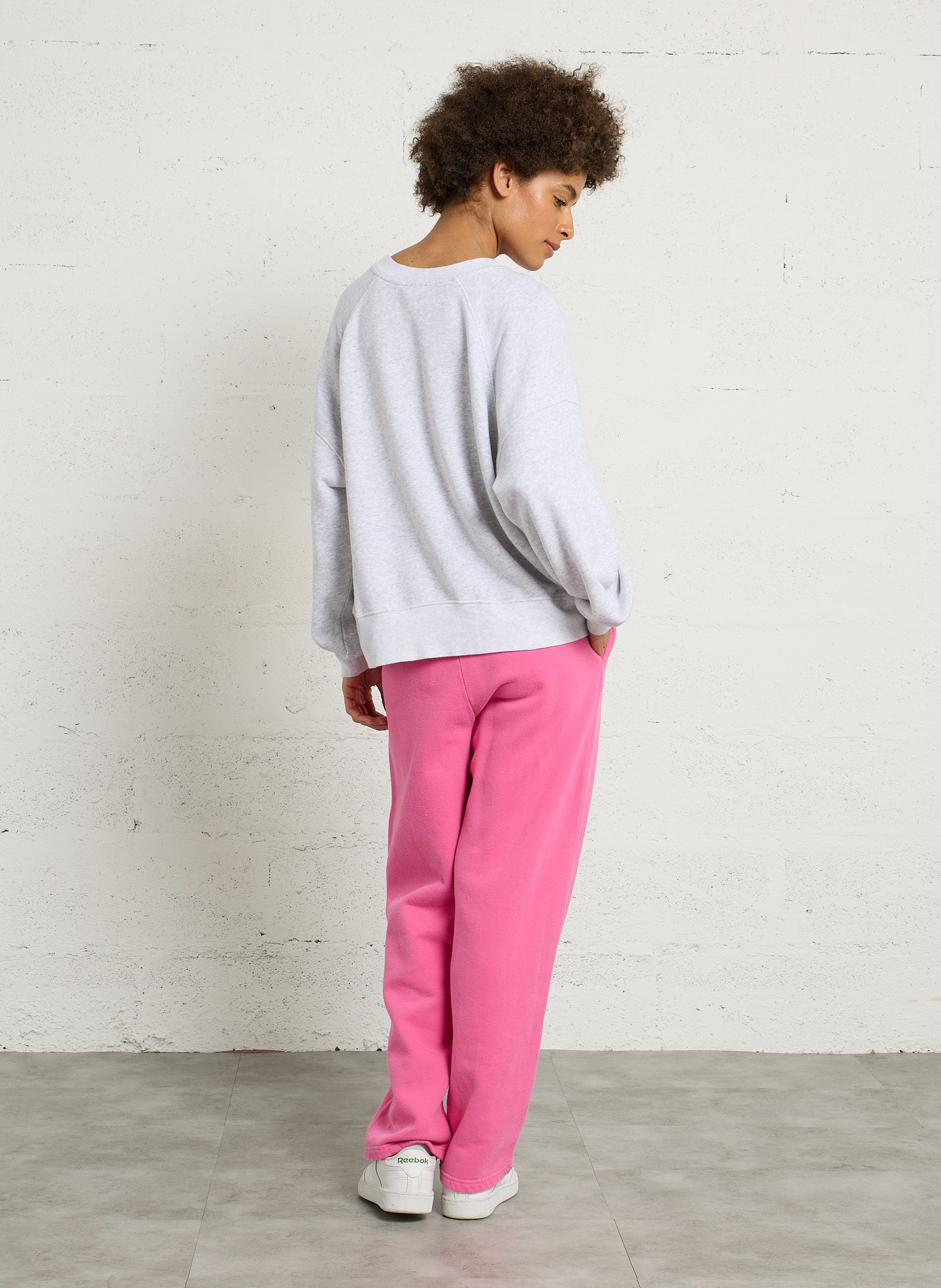 Jogging droit en coton plizzy AMERICAN VINTAGE Rose