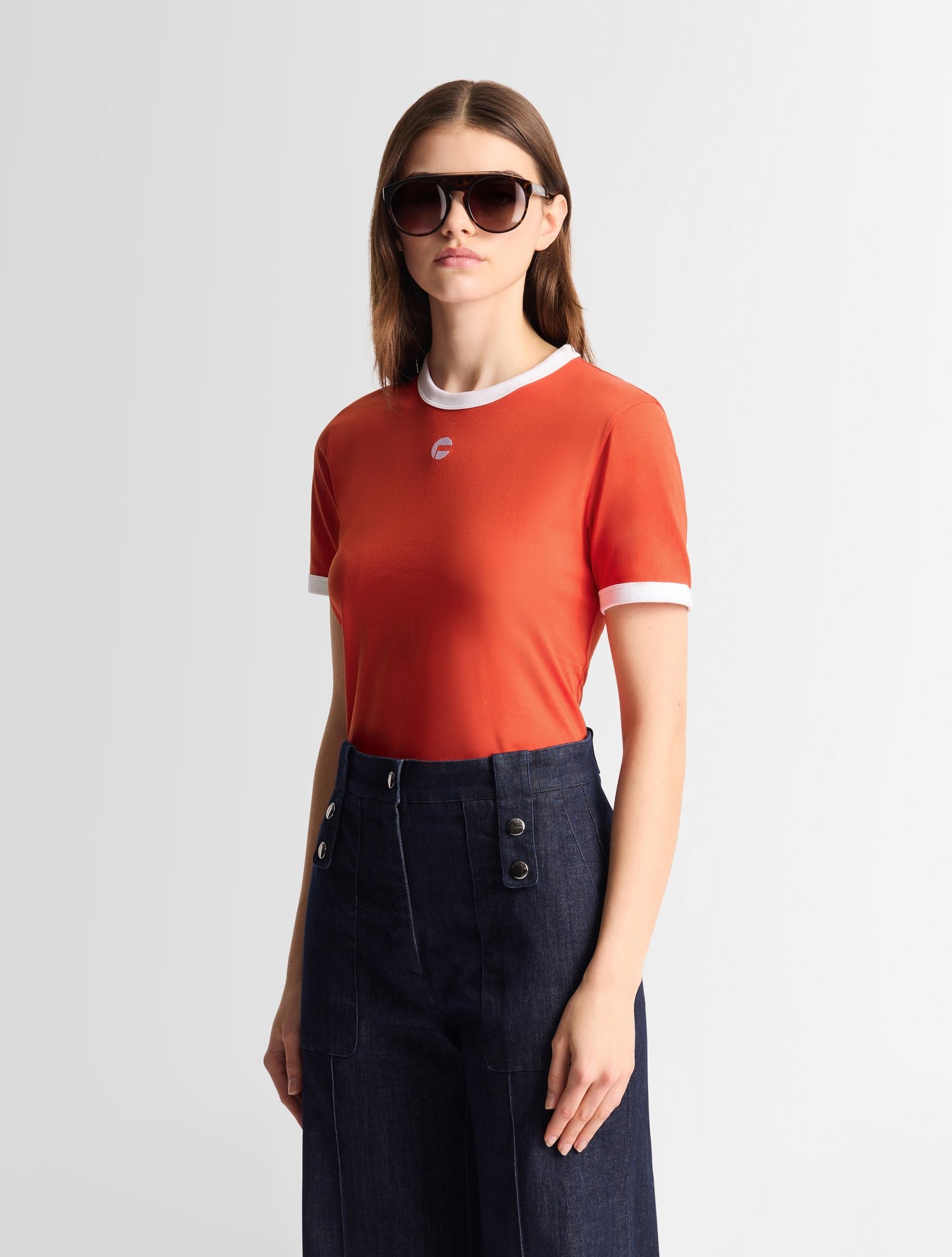 T-shirt tanixa col rond coupe regular FUSALP Orange