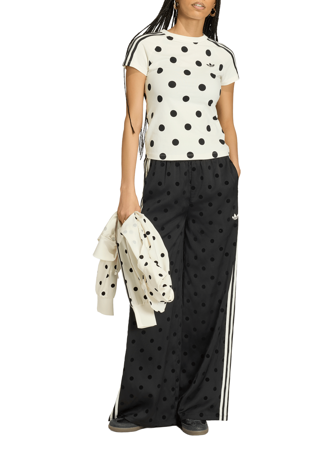 Slim Cali polka dot T-shirt ADIDAS White