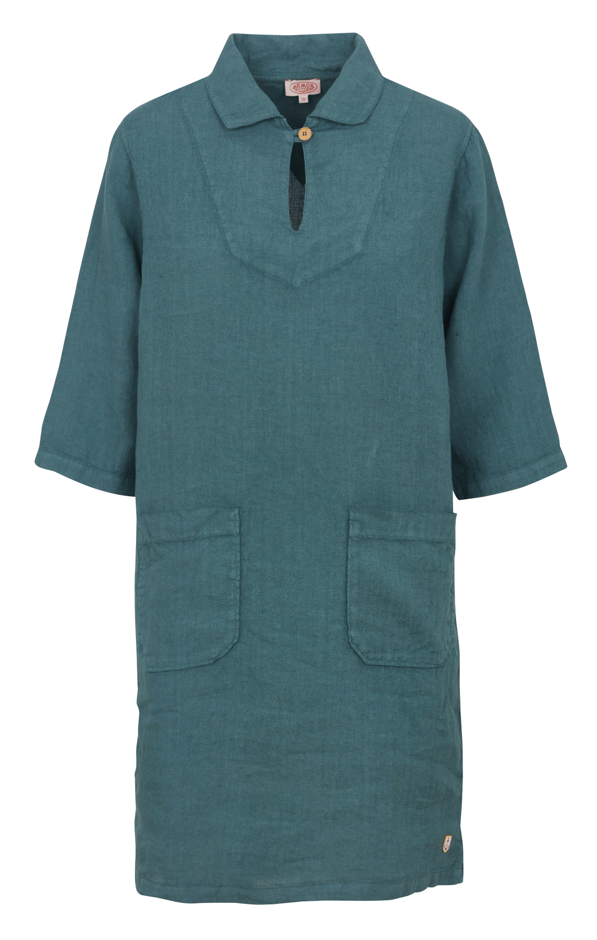 Robe droite col classique en lin ARMOR-LUX Vert