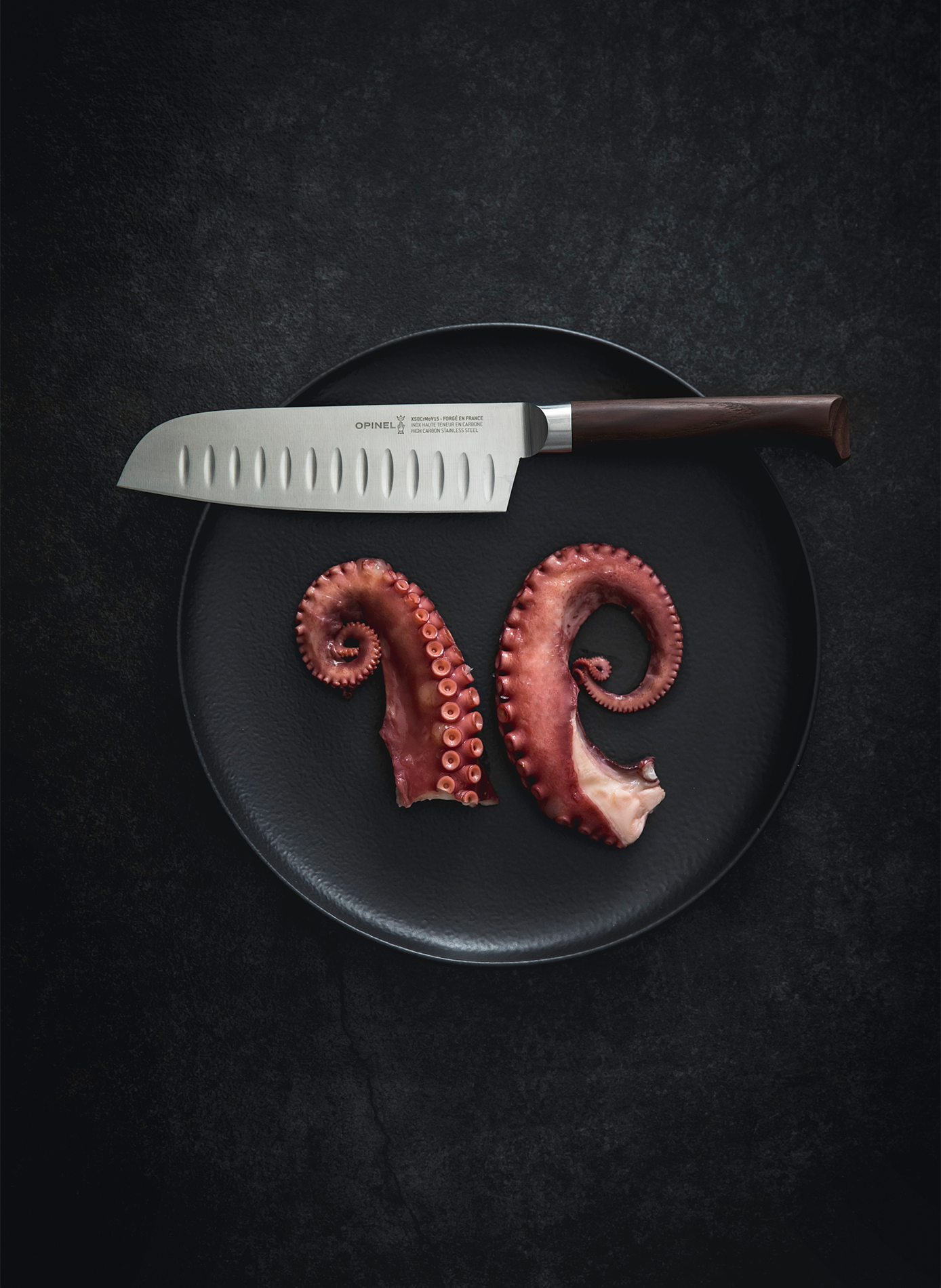Santoku-Messer Die Geschmiedeten aus Edelstahl OPINEL Braun