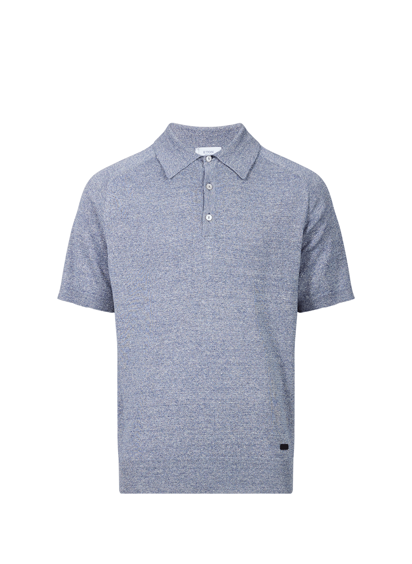 Polo van linnen en katoenmix ETON Blauw