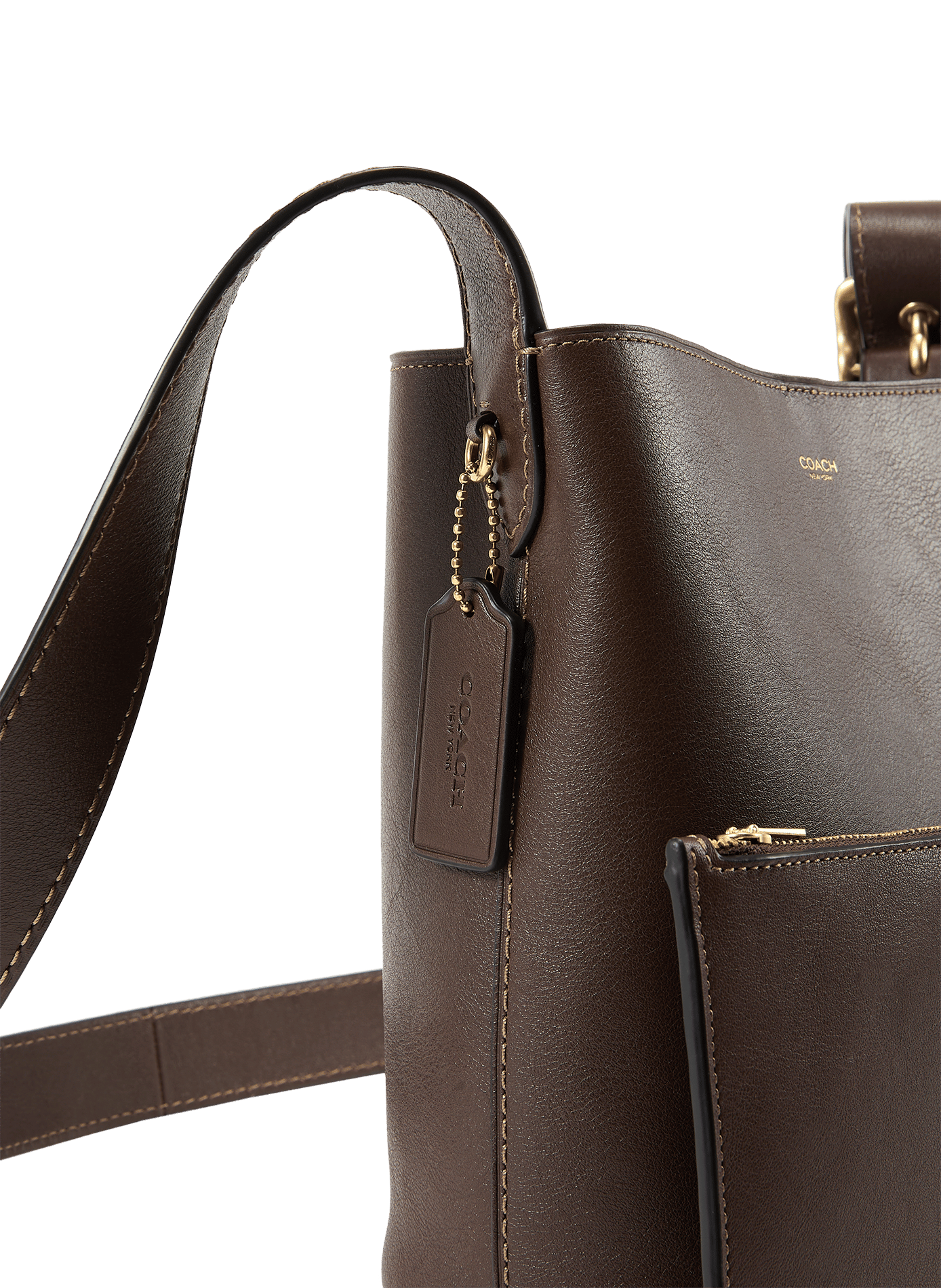 Sac porté épaule en cuir COACH Marron