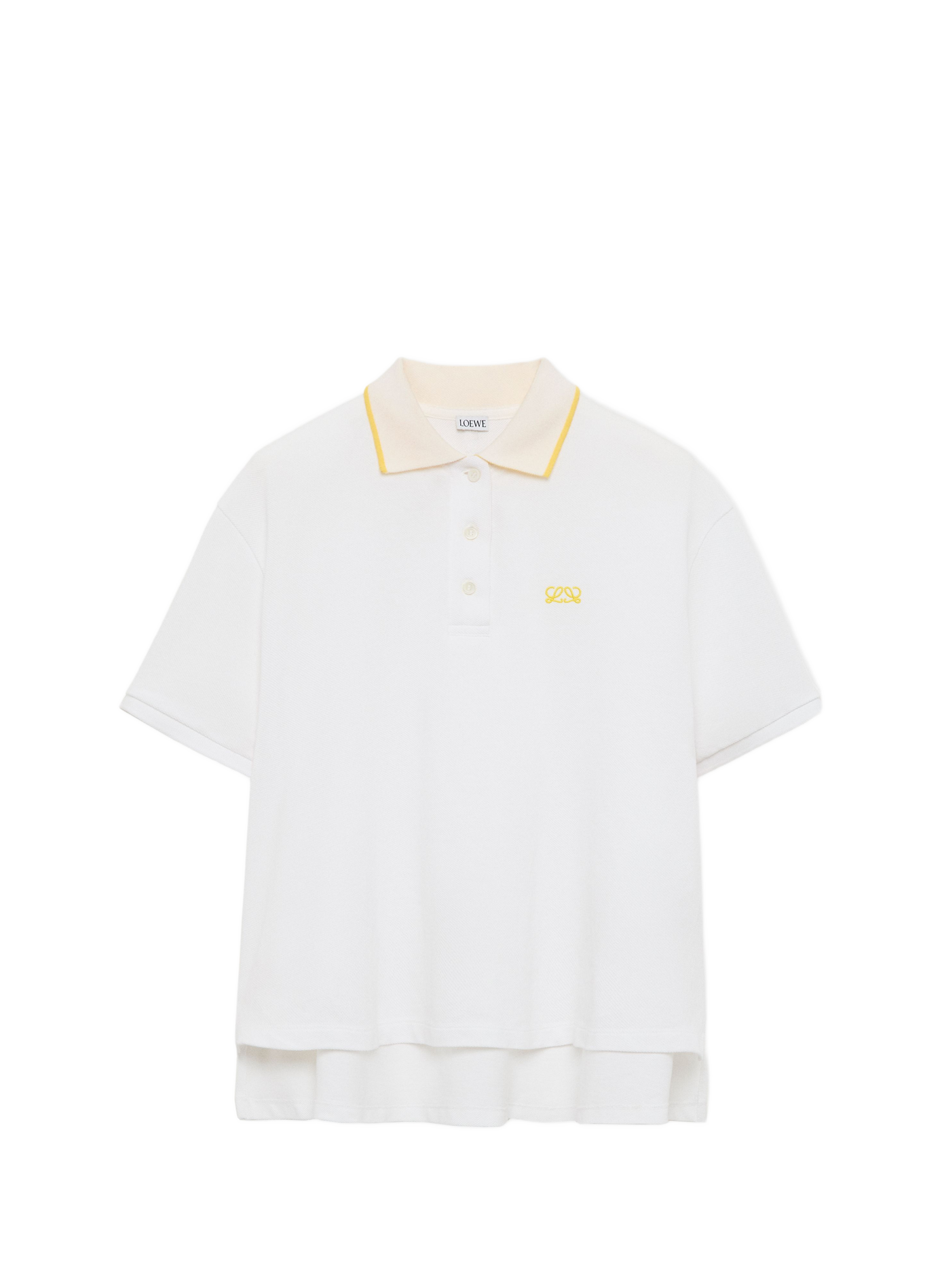 A-line cotton polo LOEWE White