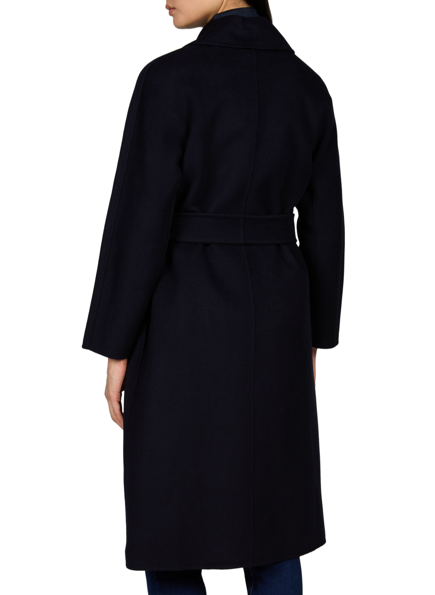 Langer Mantel aus Wollmischung mit Gürtel MAX MARA STUDIO Blau