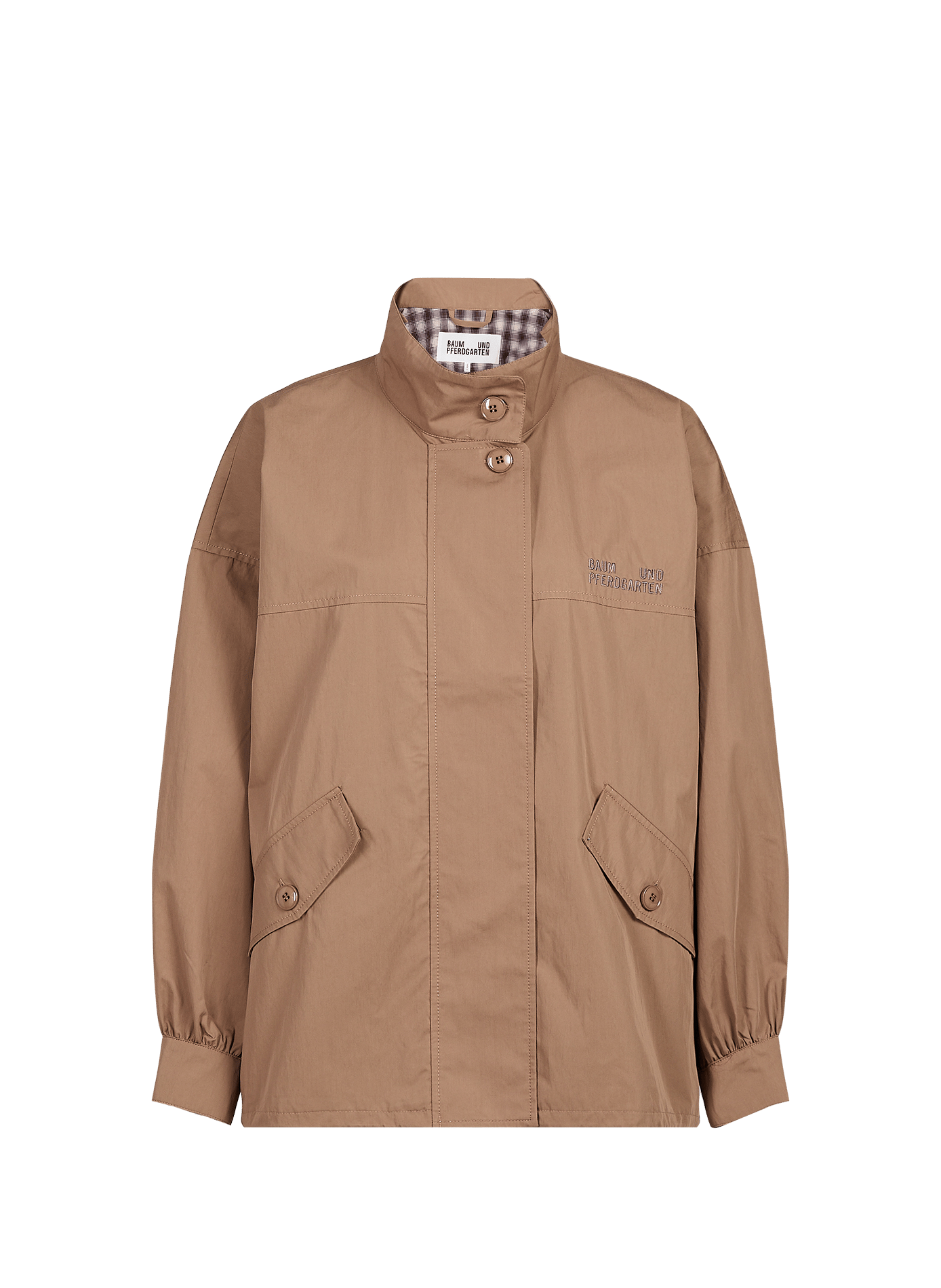 Jacket with high collar in blended cotton BAUM UND PFERDGARTEN Beige
