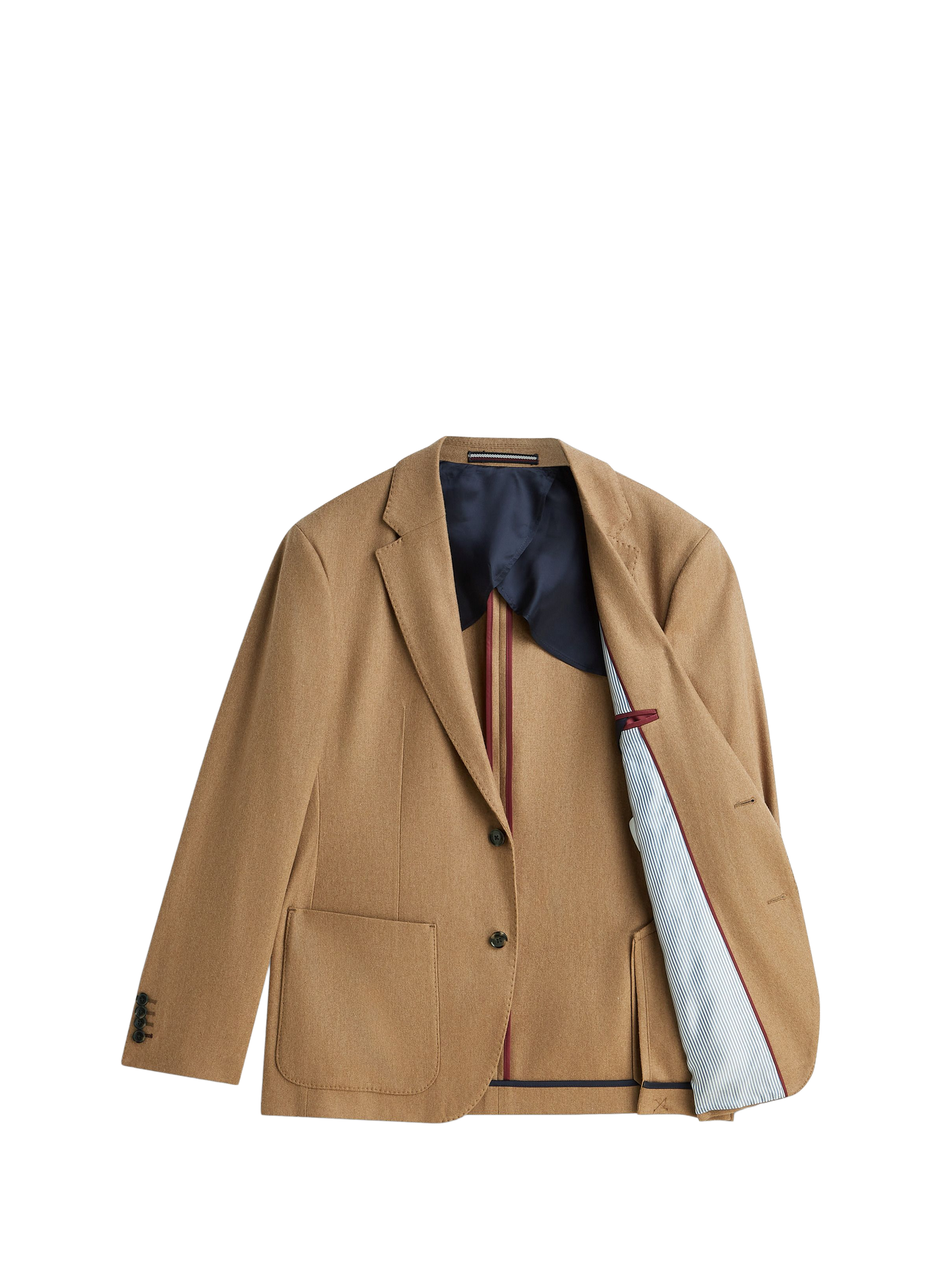 Blazer droit un en laine mélangée TOMMY HILFIGER Marron