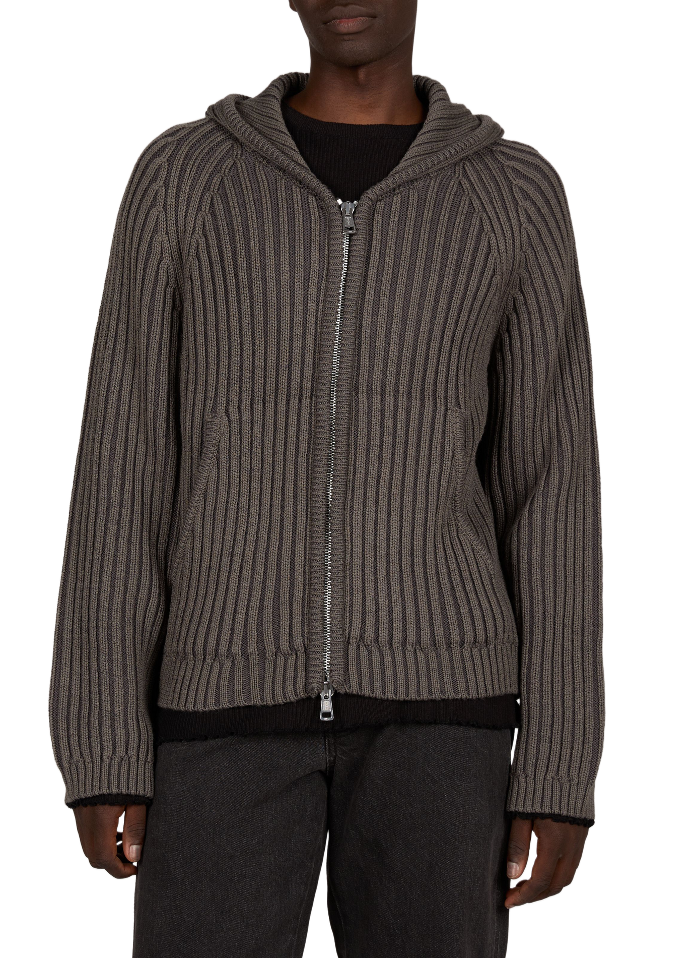 Zip-up wool hooded vest OUR LEGACY Khaki