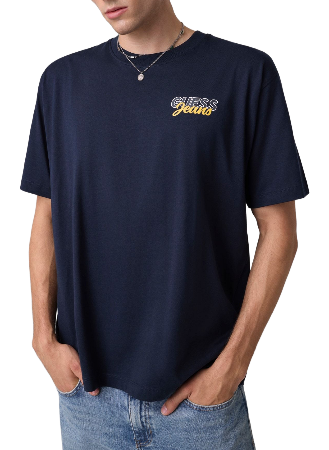 T-shirt met ronde hals GUESS Blauw
