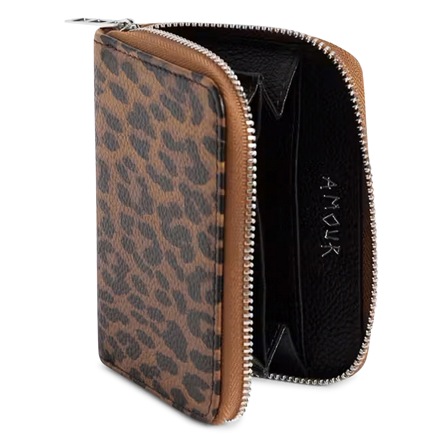 Portefeuille zippé léopard en cuir rock reversible ZADIG&VOLTAIRE Bruin