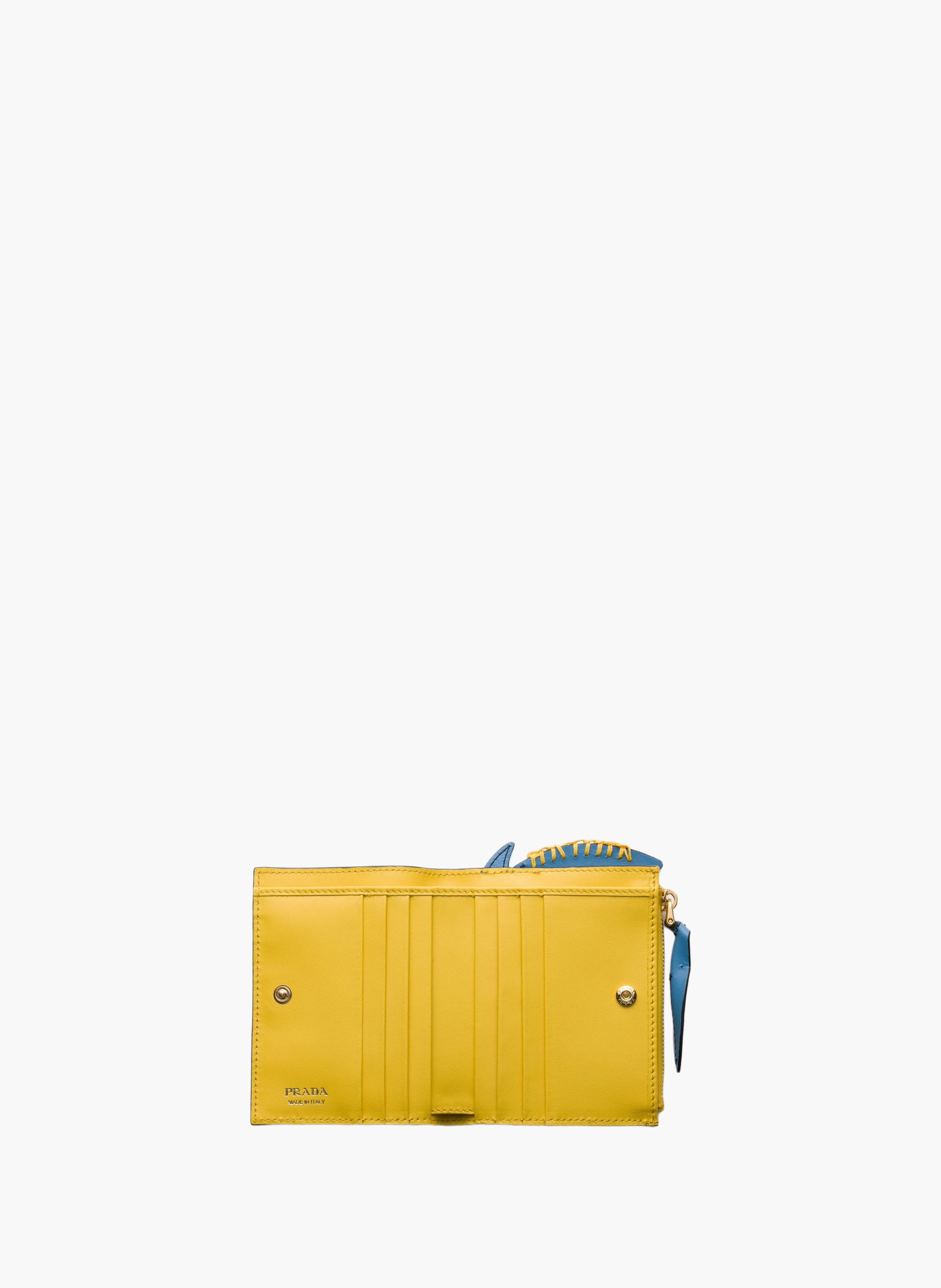 Petit portefeuille en cuir PRADA Bleu