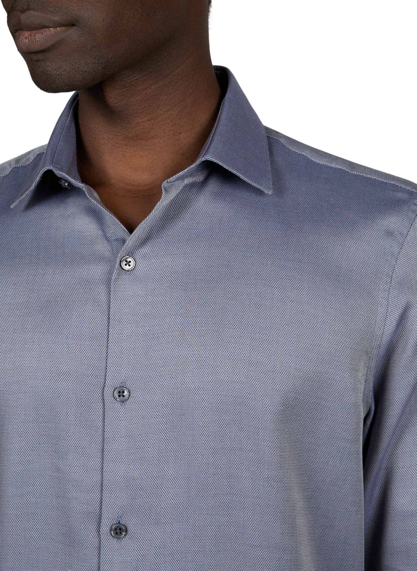 Slim-fit patterned shirt with classic collar CALVIN KLEIN Blue