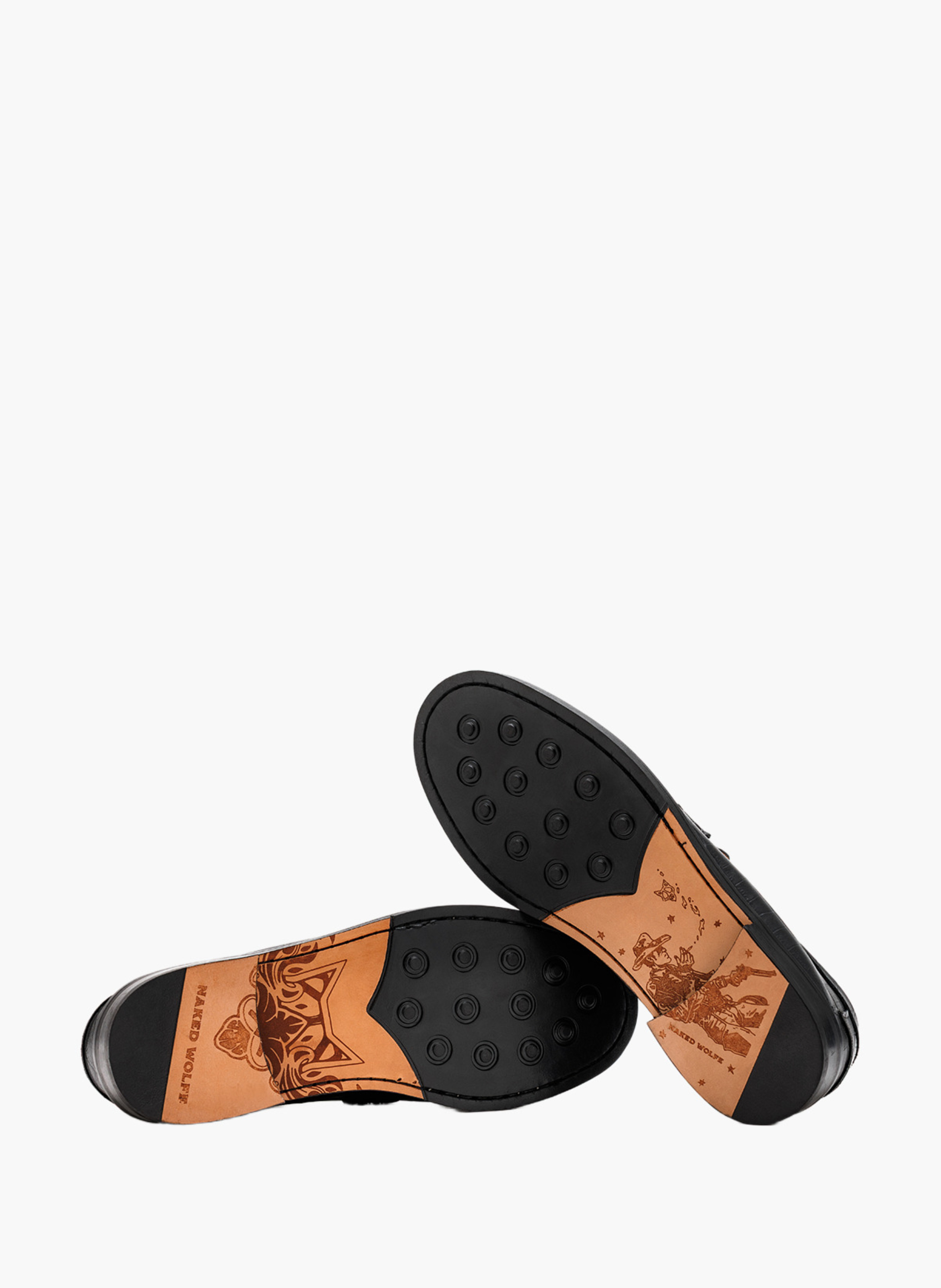 Mocassins riviera en cuir effet serpent NAKED WOLFE Noir