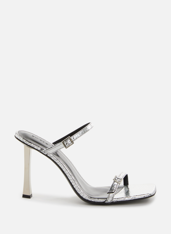 BY FAR Flick leather sandals Silver