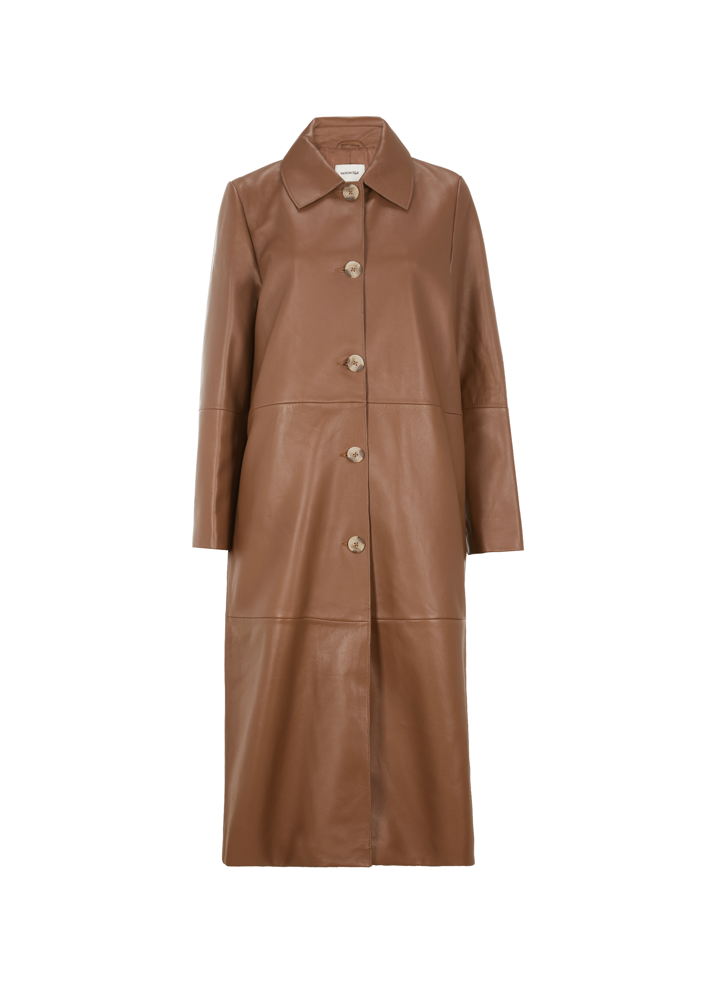 SAISON 1865 Trench Pri Scara en cuir Marron