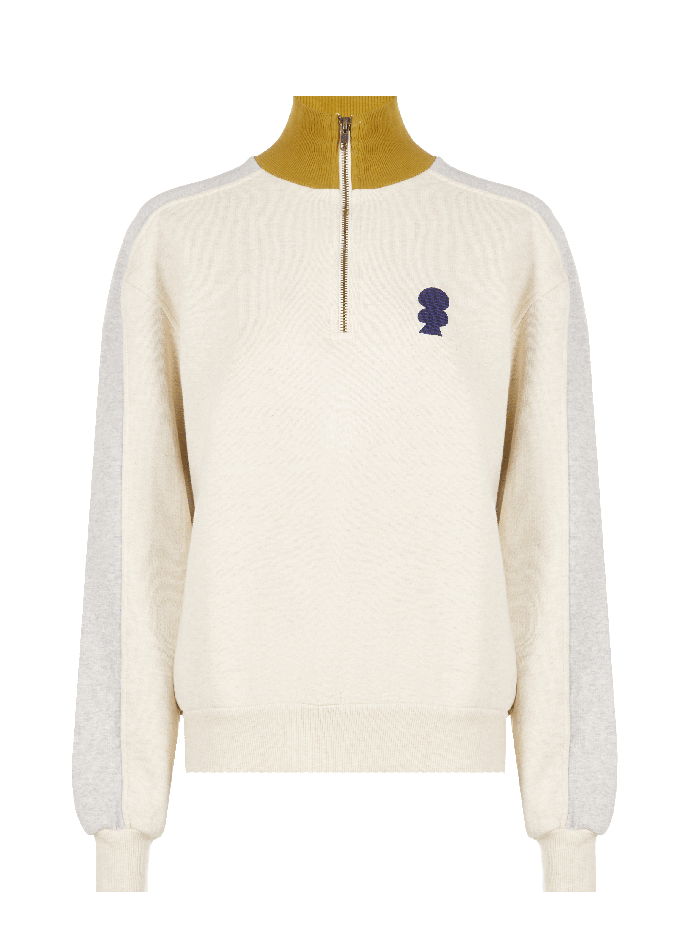 Sweatshirt à col zippé en coton