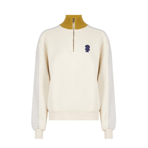 Sweatshirt à col zippé en coton