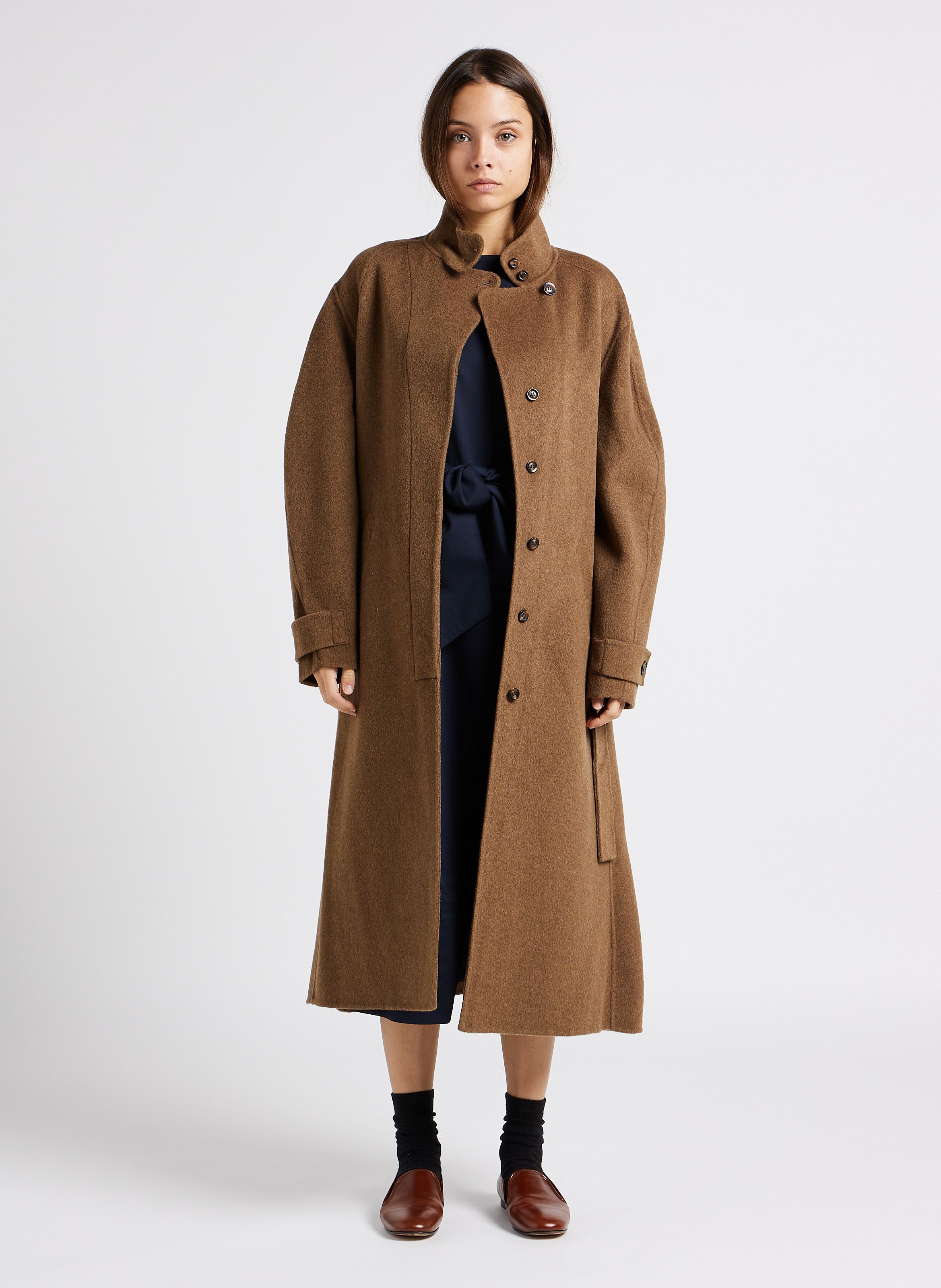 Manteau laine marron discount femme