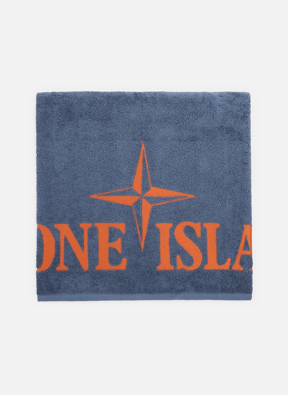Beach towel with embroidered logo Blue by STONE ISLAND STONE ISLAND Beach towel with embroidered logo Blue