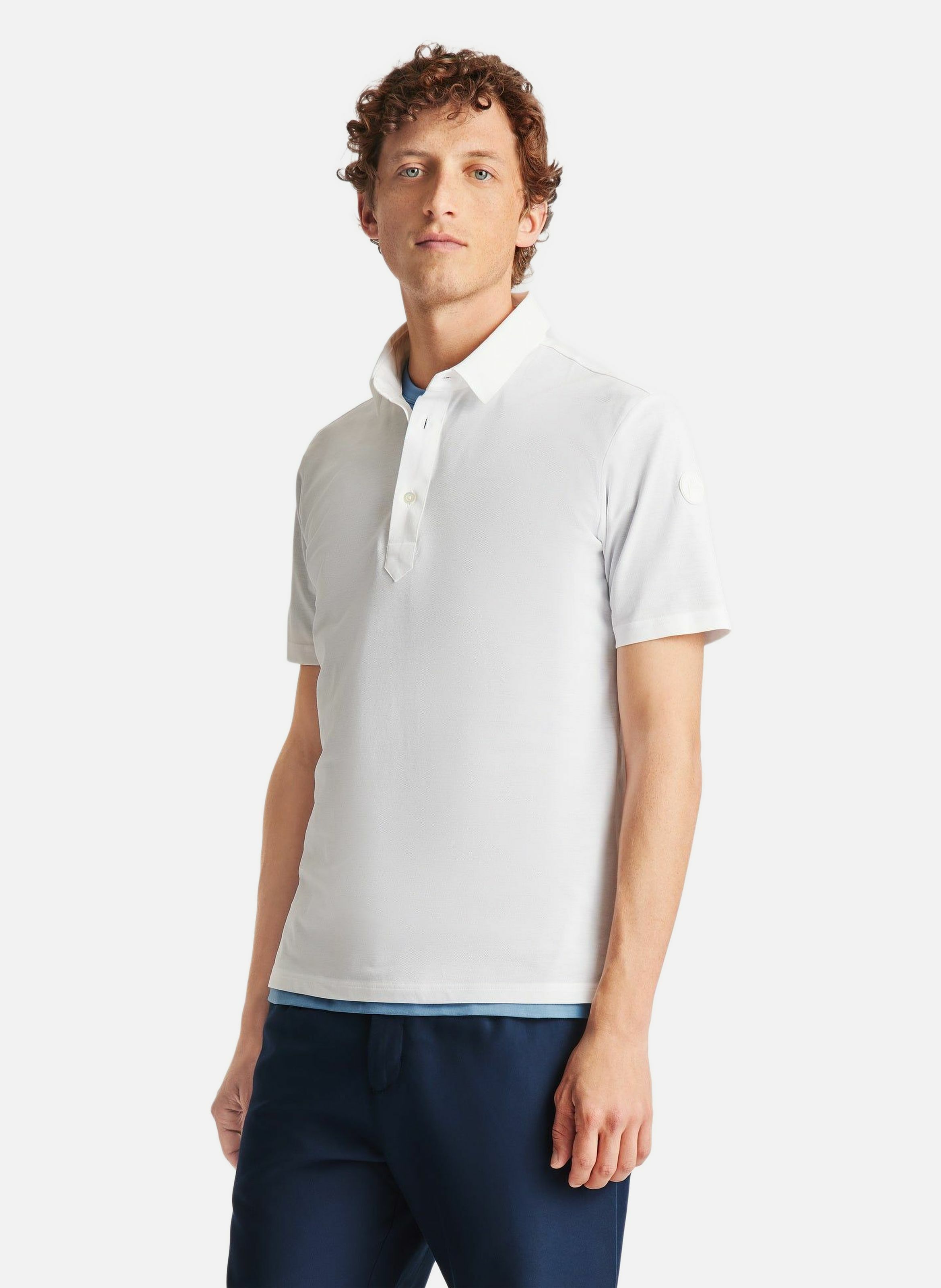 Polo manches courtes germain col chemise coupe regular FUSALP Blanc