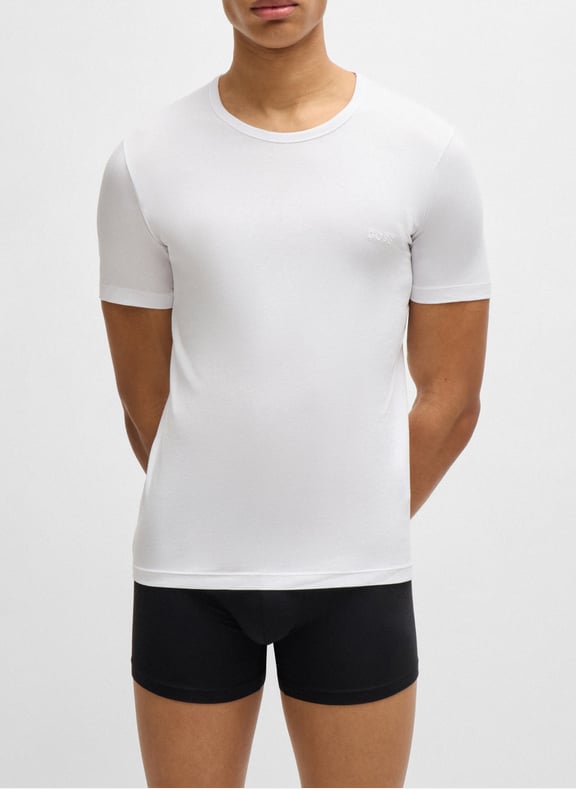 Lot de 3 tee-shirt col rond en coton Blanc by BOSS BOSS Lot de 3 tee-shirt col rond en coton Blanc