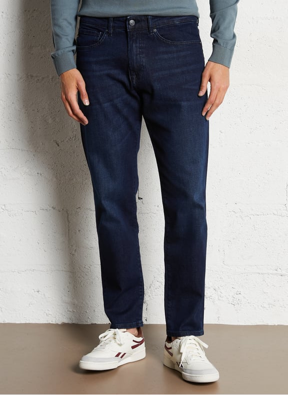 Jean tapered en coton mélangé Bleu by BOSS BOSS Jean tapered en coton mélangé Bleu