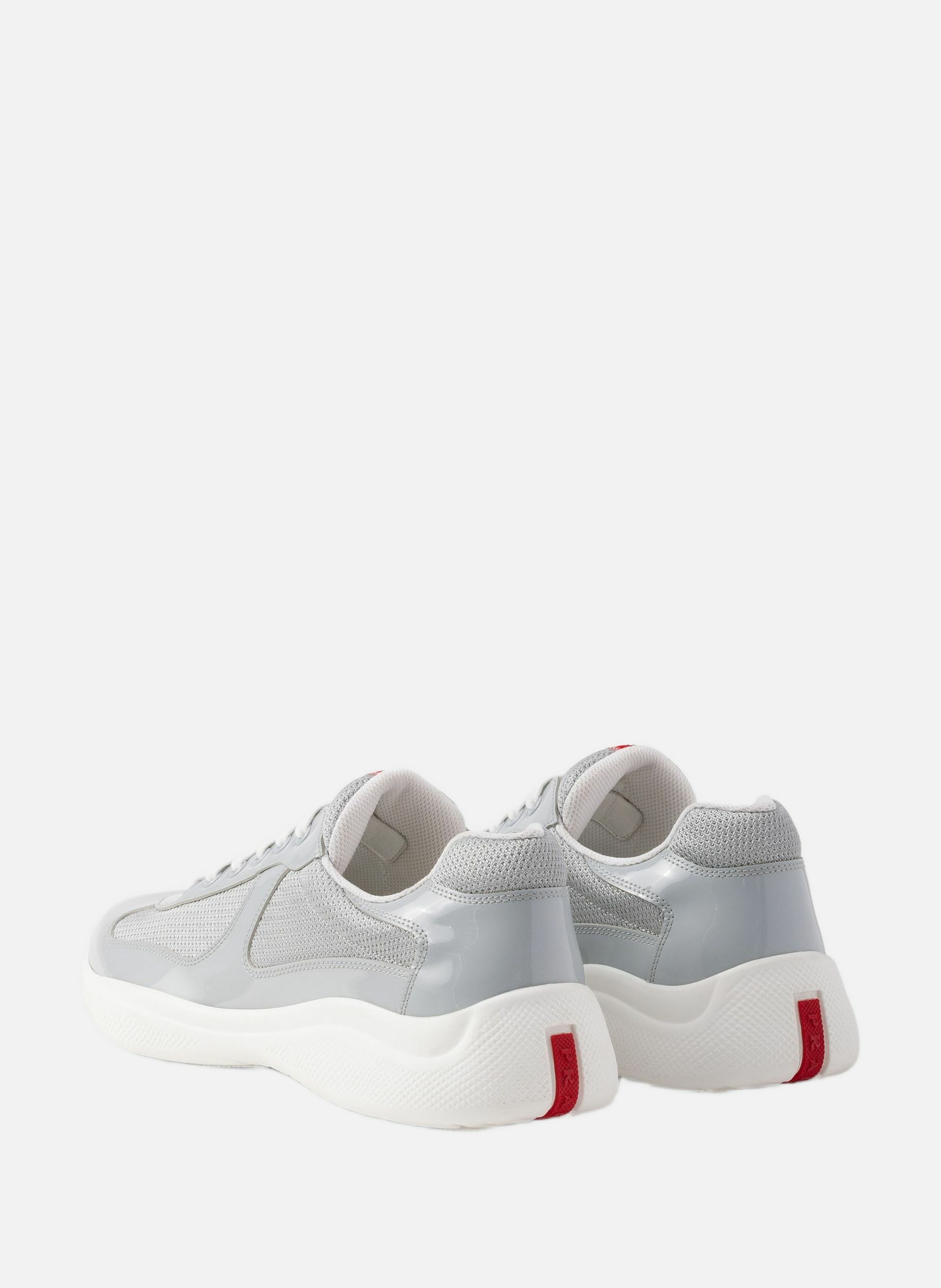 Sneakers prada america’s cup en cuir verni et tiss PRADA Gris