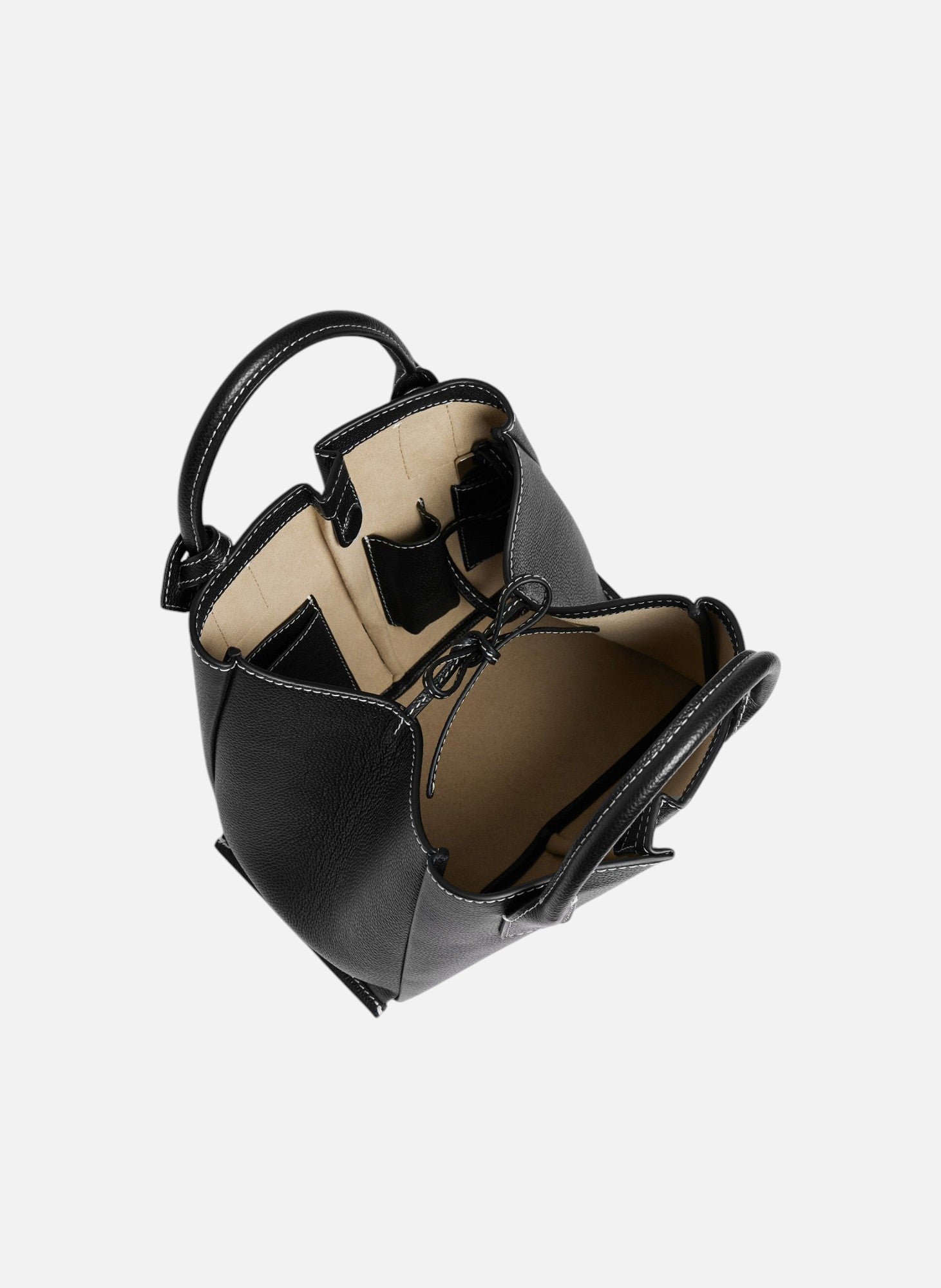 Petit sac à main elena en cuir grainé LE TANNEUR Noir