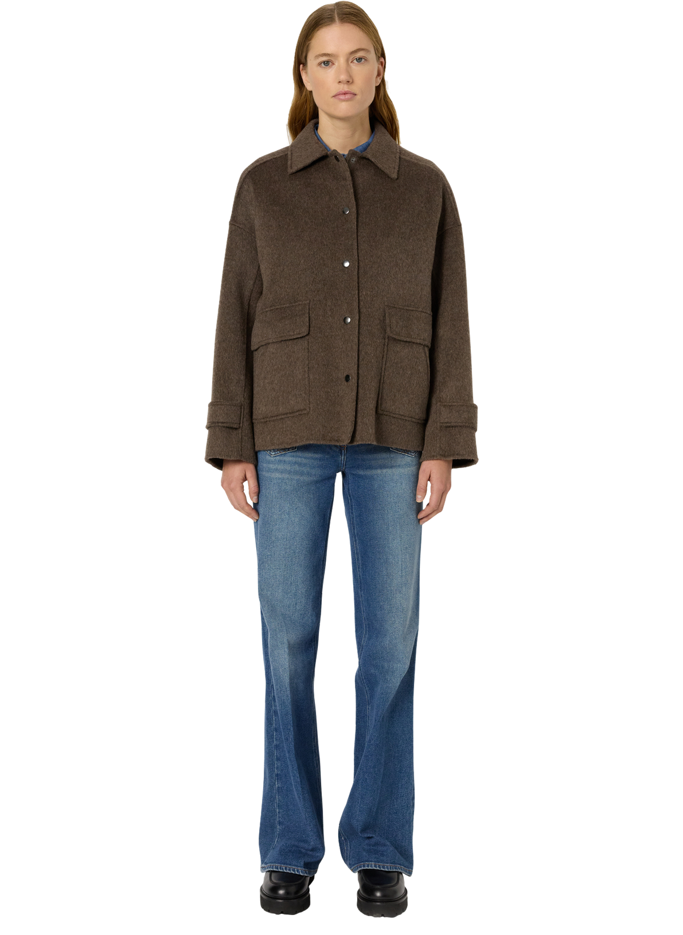 Surchemise en laine double face - melodie GERARD DAREL Marron