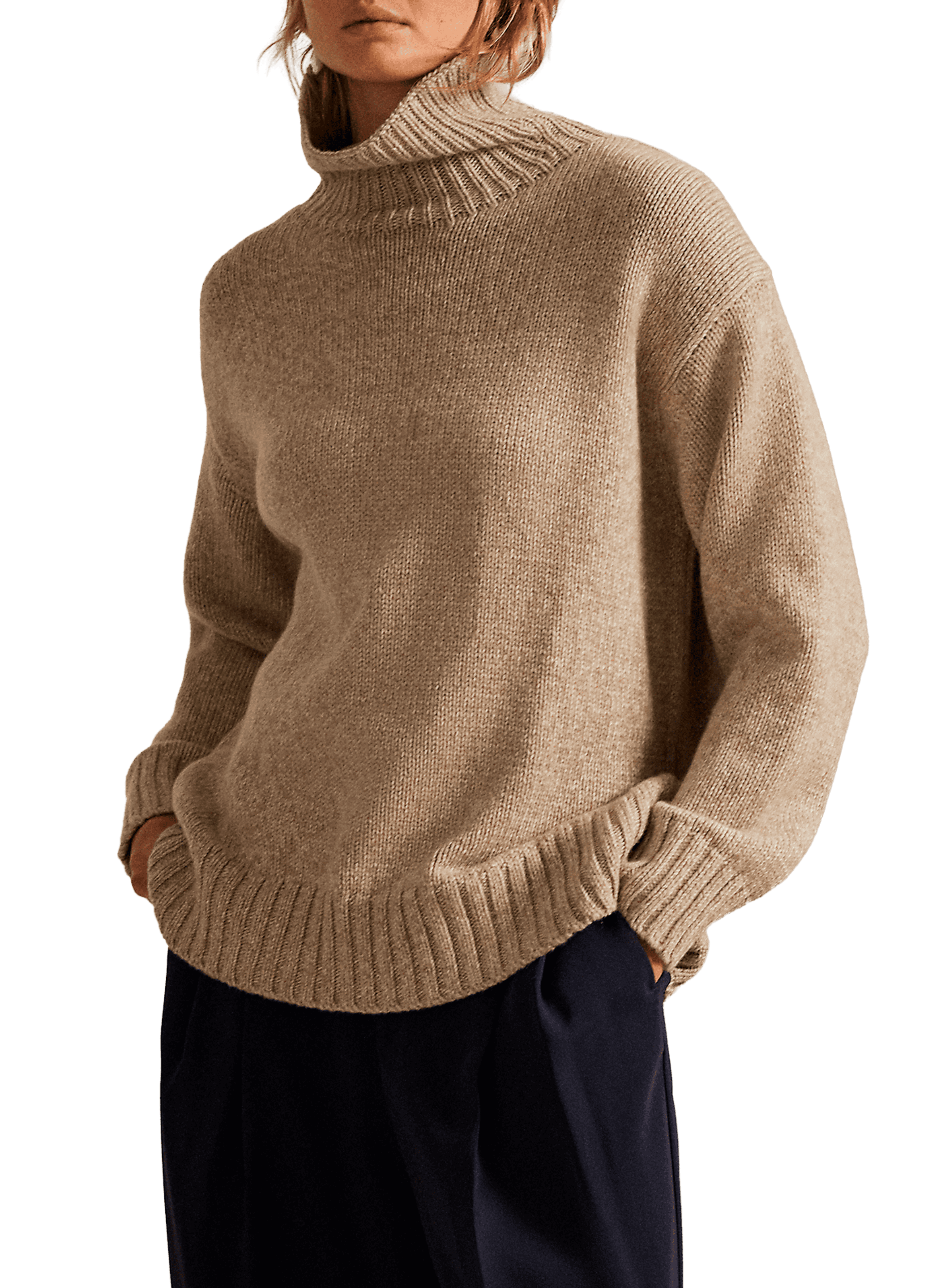 POLO RALPH LAUREN Wool and cashmere turtleneck sweater Beige