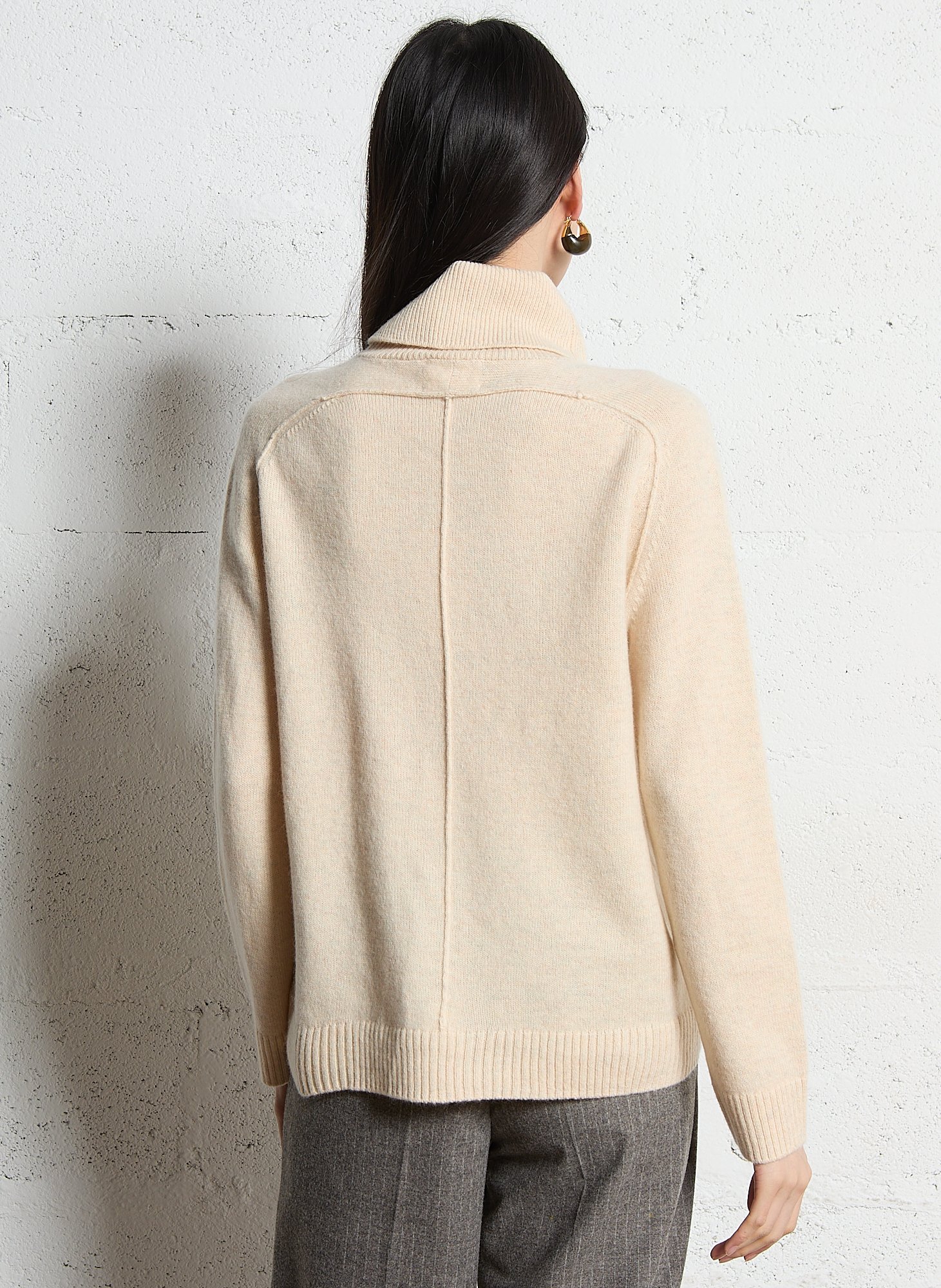 Pull col roulé en laine celestin MAISON 123 Beige
