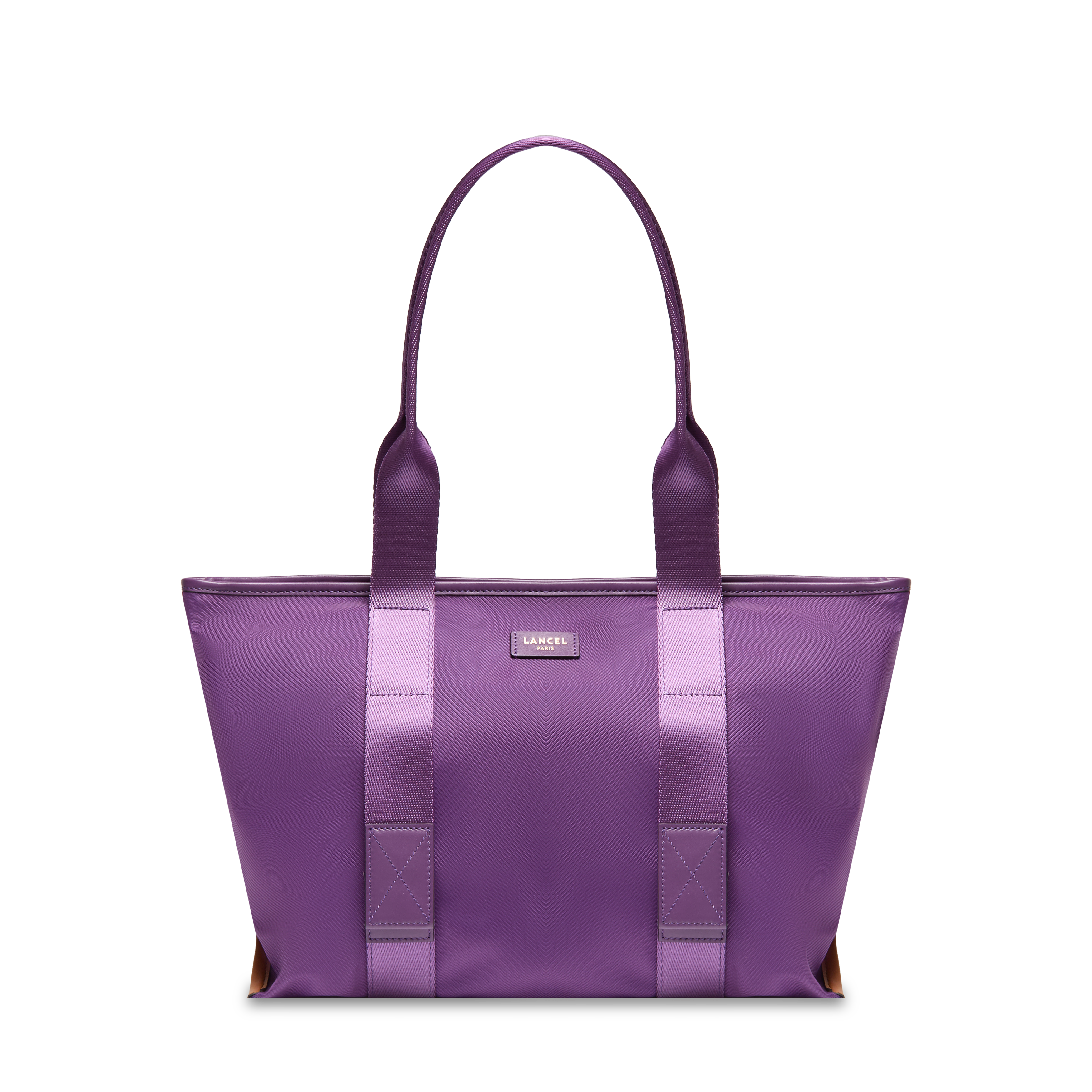 Sac cabas zippé m mistral rollable de lancel en nylon  Figue