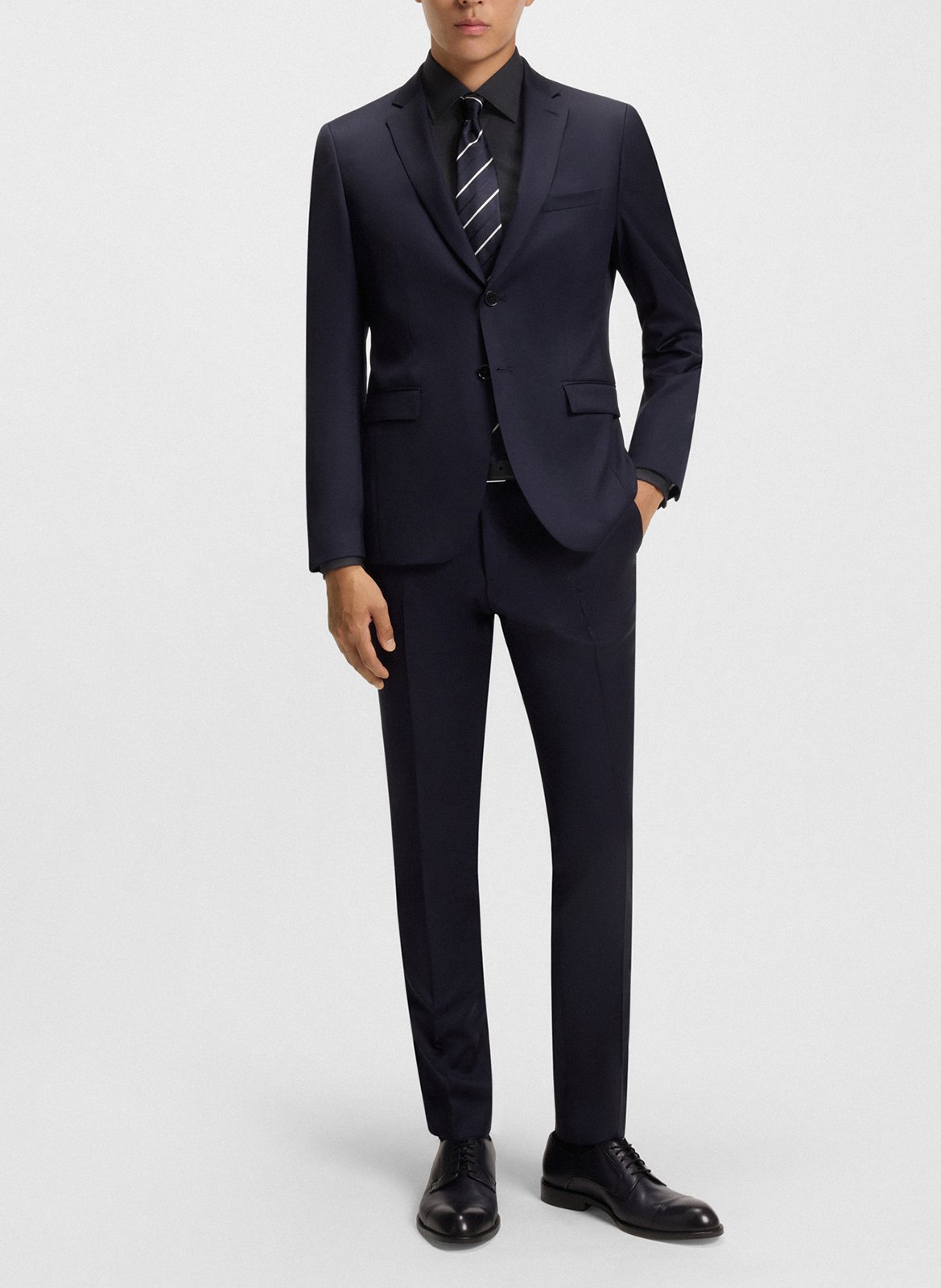 Chemise slim fit en coton mélangé BOSS Bleu