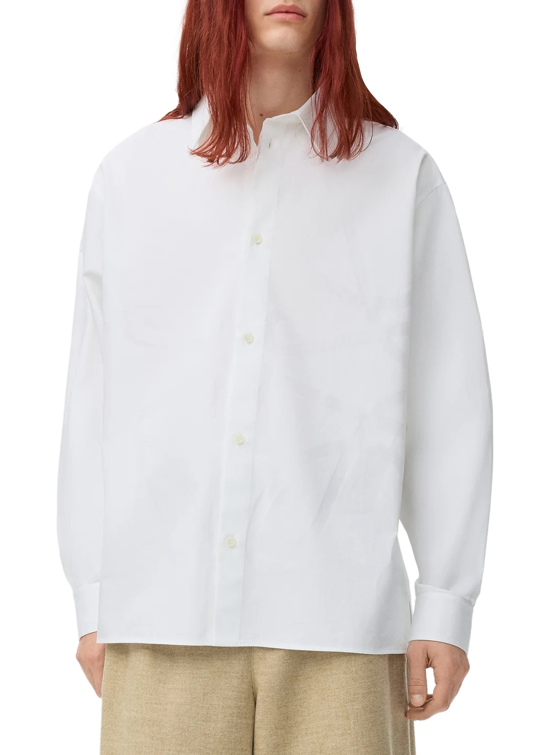 LOEWE Anagram jacquard shirt in cotton twill White