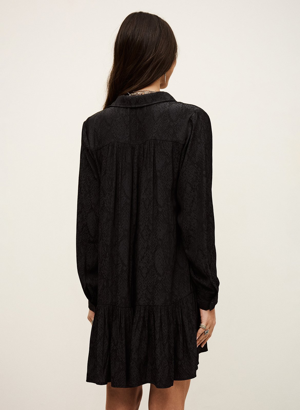 Robe courte col classique imprimée rosyna BA&SH Noir