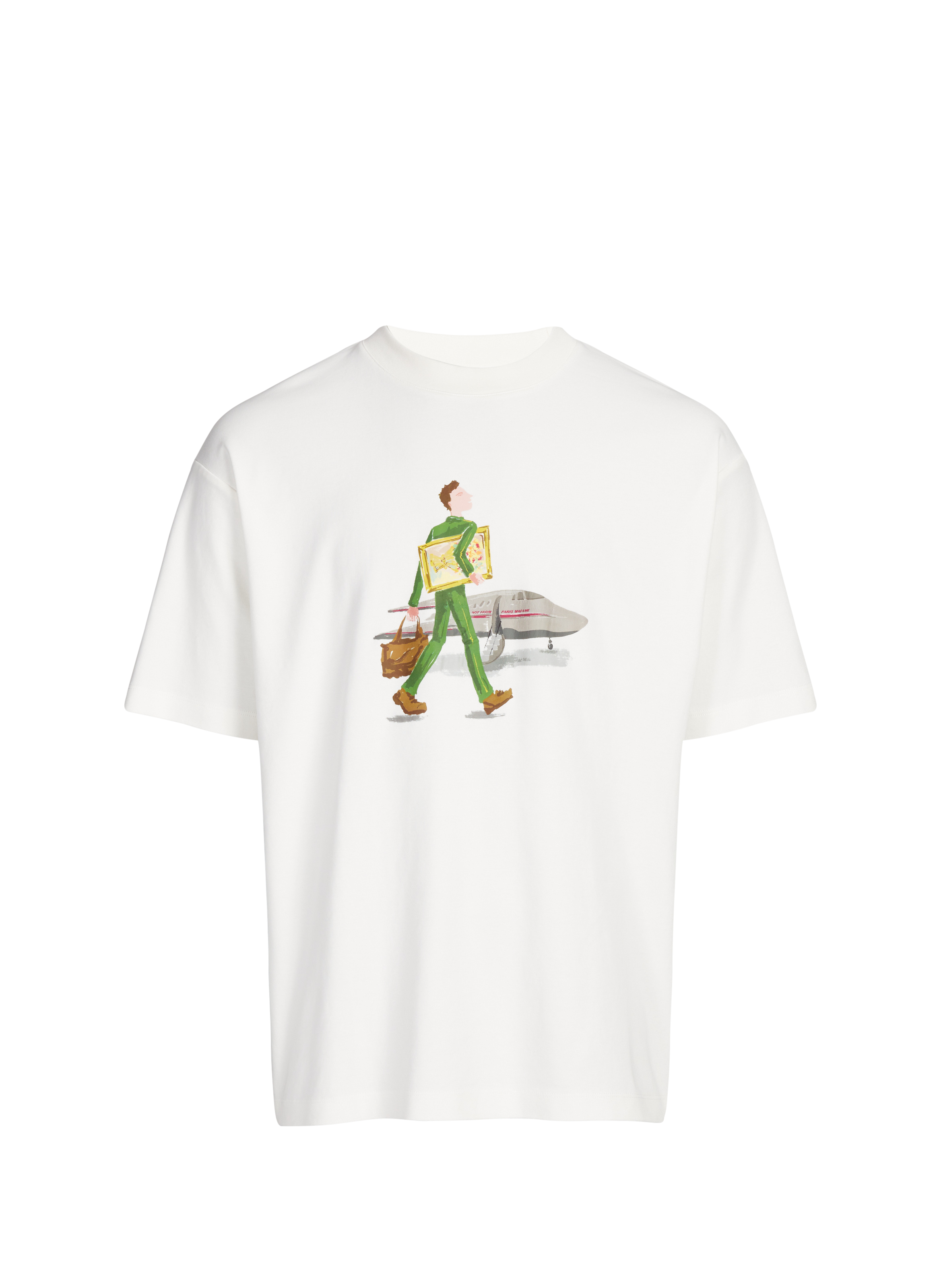 T-shirt imprimé à col rond en coton DROLE DE MONSIEUR Blanc