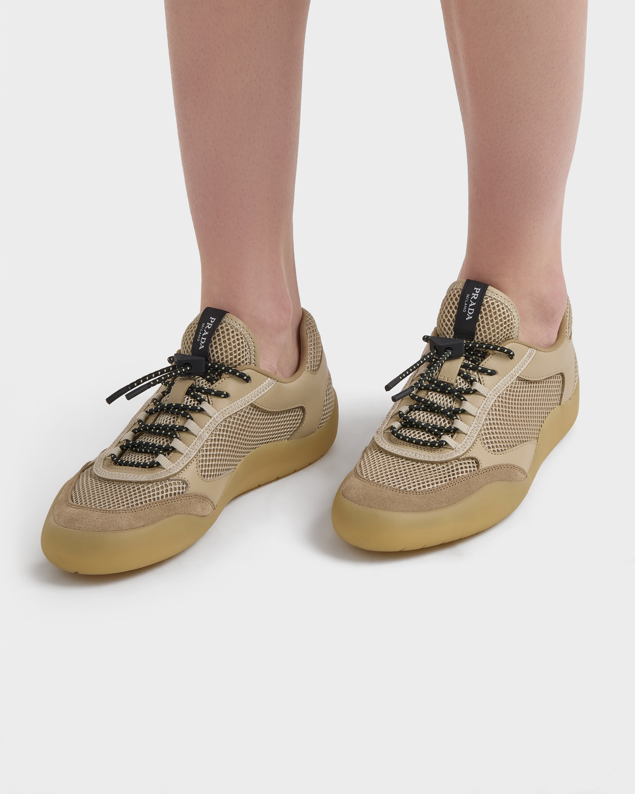 Baskets speedrock en mesh PRADA Beige