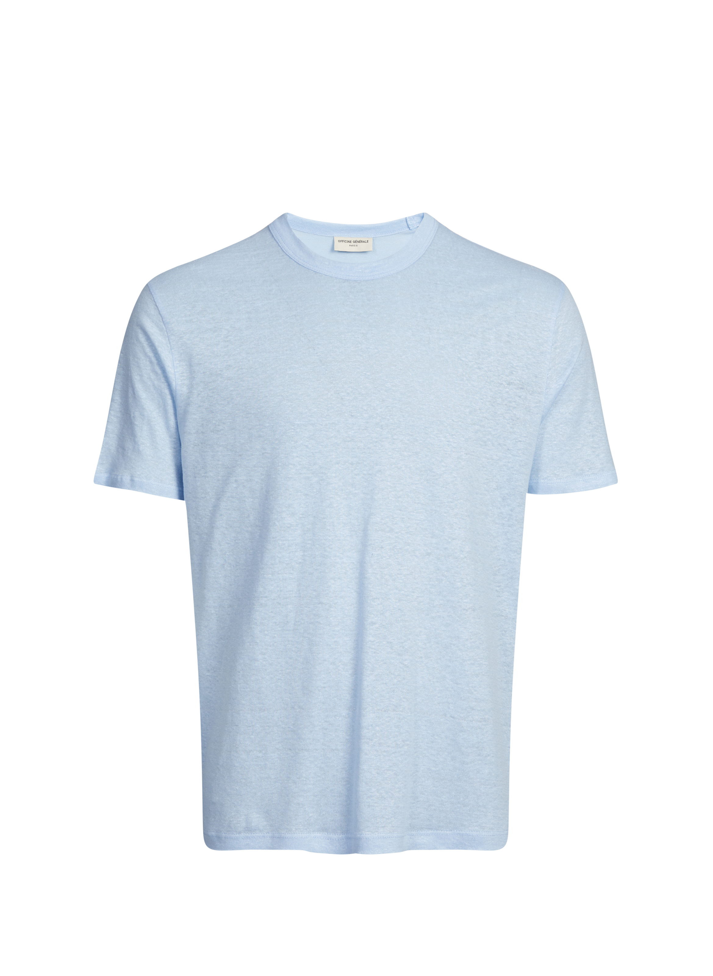 T-shirt droit en lin OFFICINE GENERALE Blue