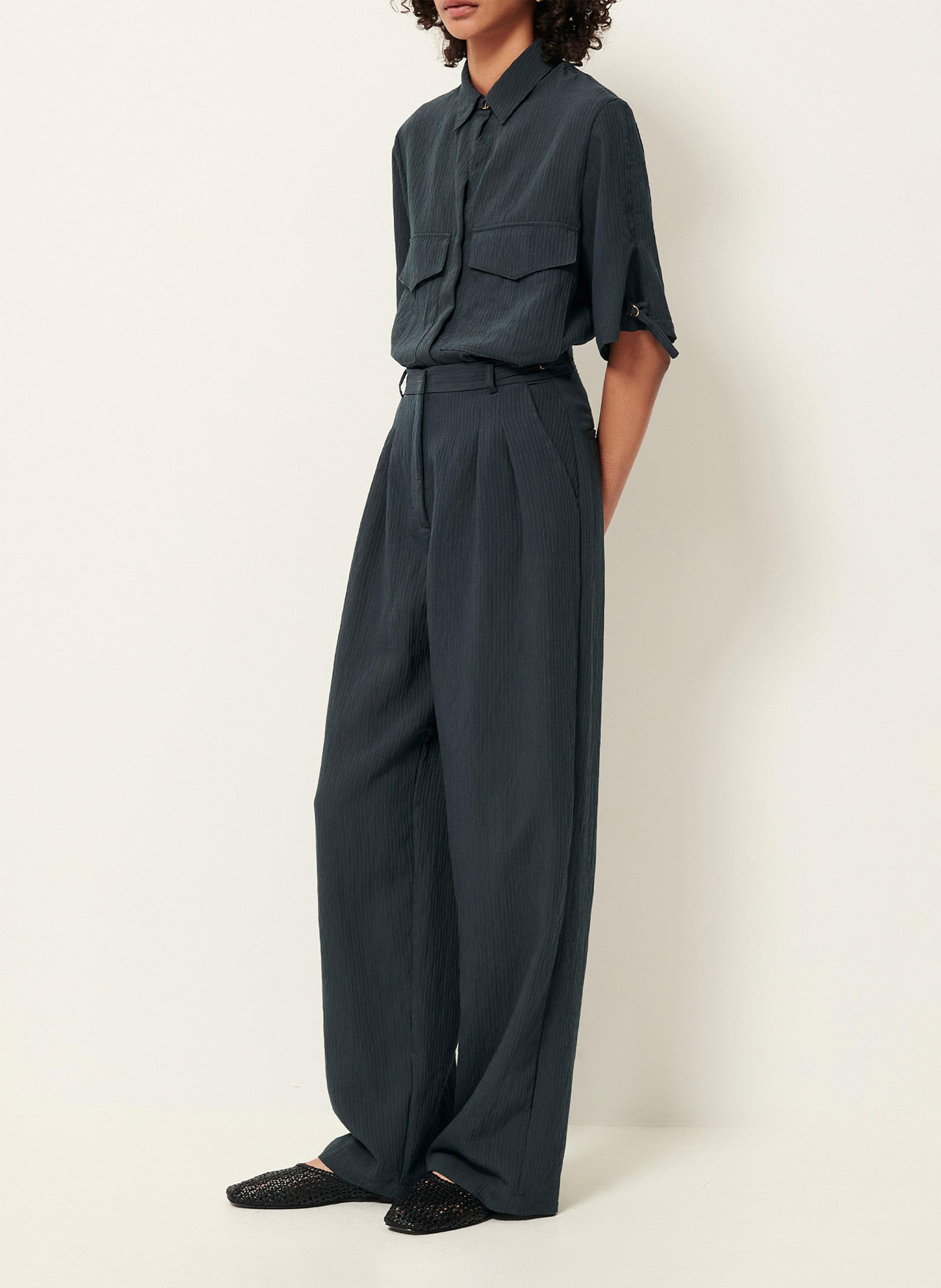 Chemise ample col classique simonin SESSUN Vert