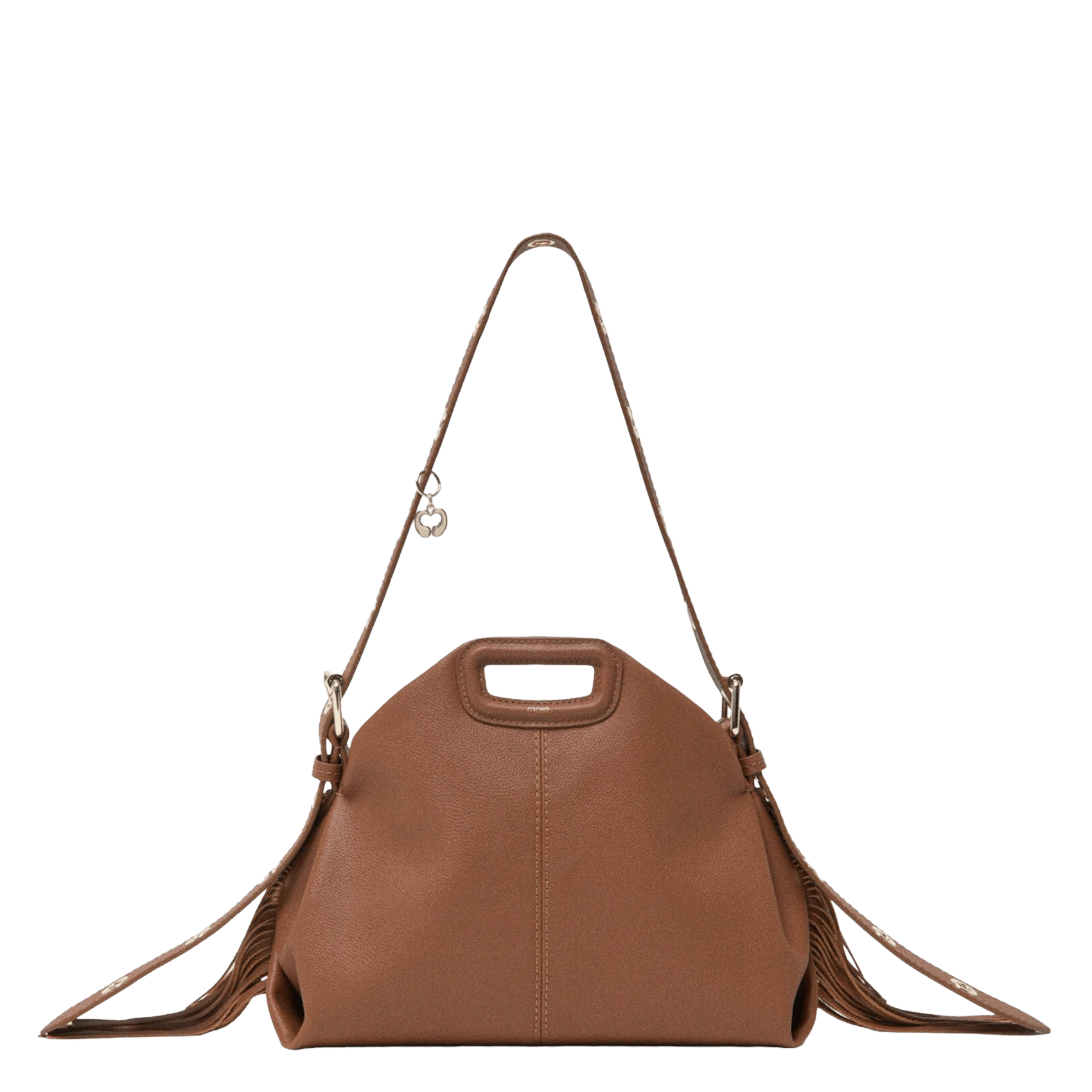 Sac bandoulière en cuir miss m MAJE Marron