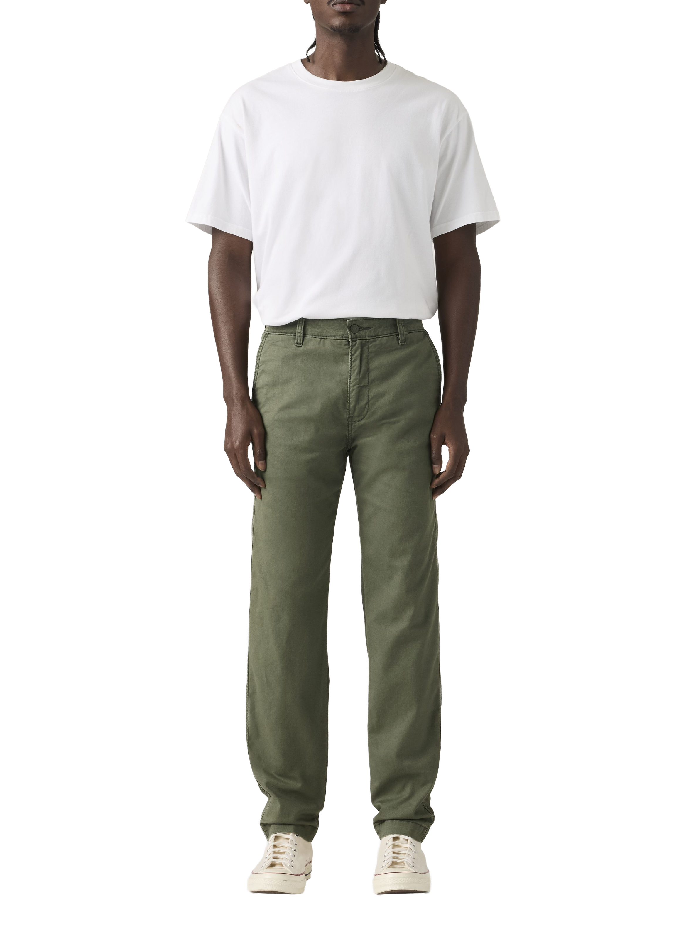 Straight pants in cotton and linen blend LEVI'S Green