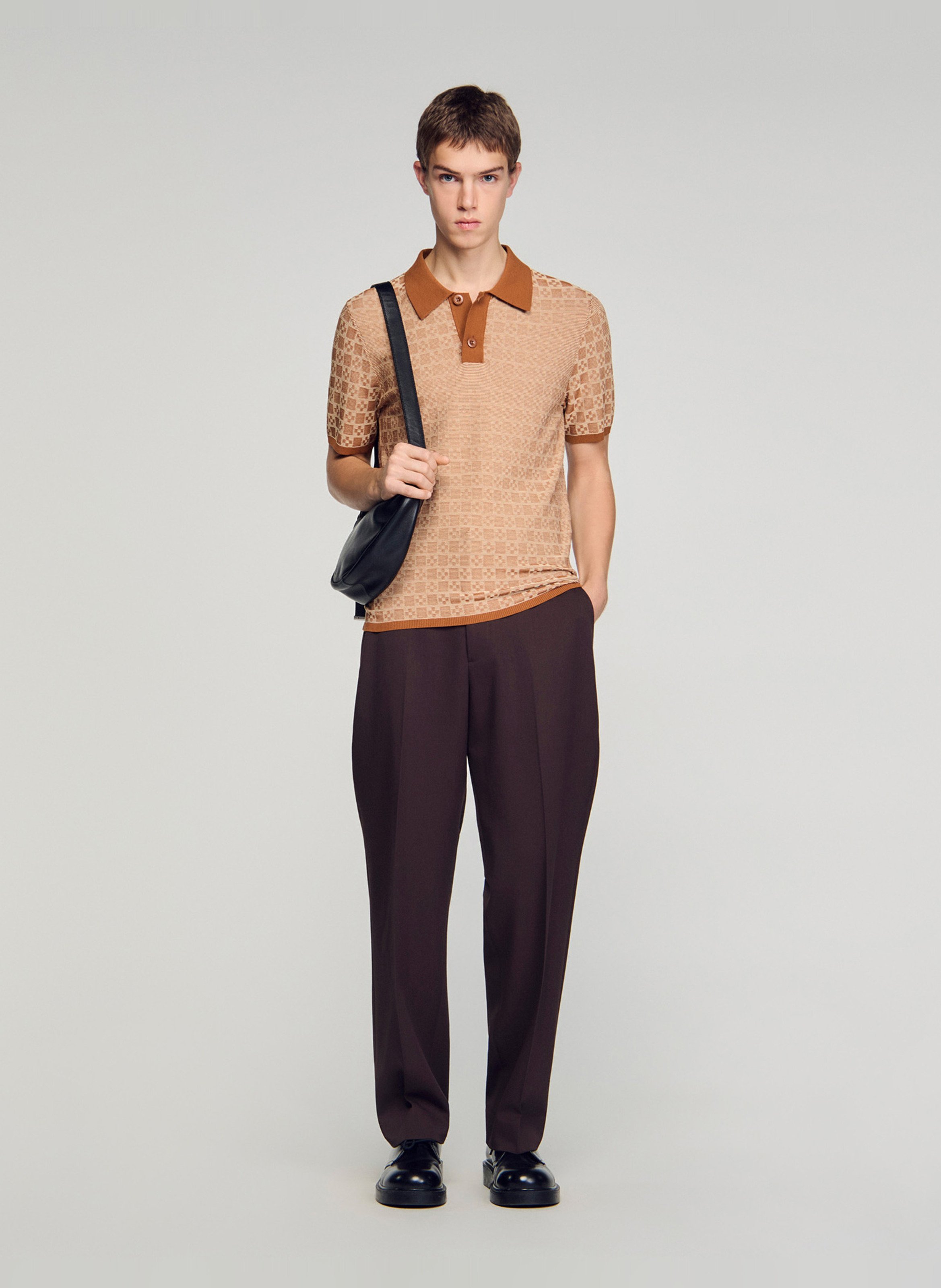 Polo regular-fit SANDRO Marron