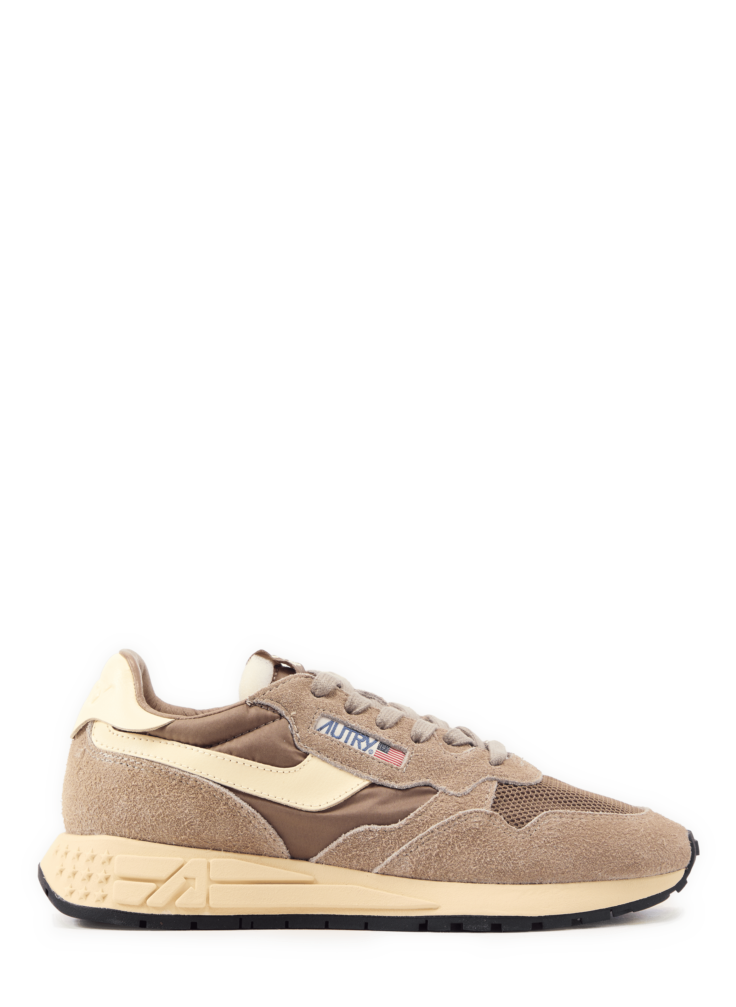 Baskets crantées en cuir mélangé  Suede-net coco-rut